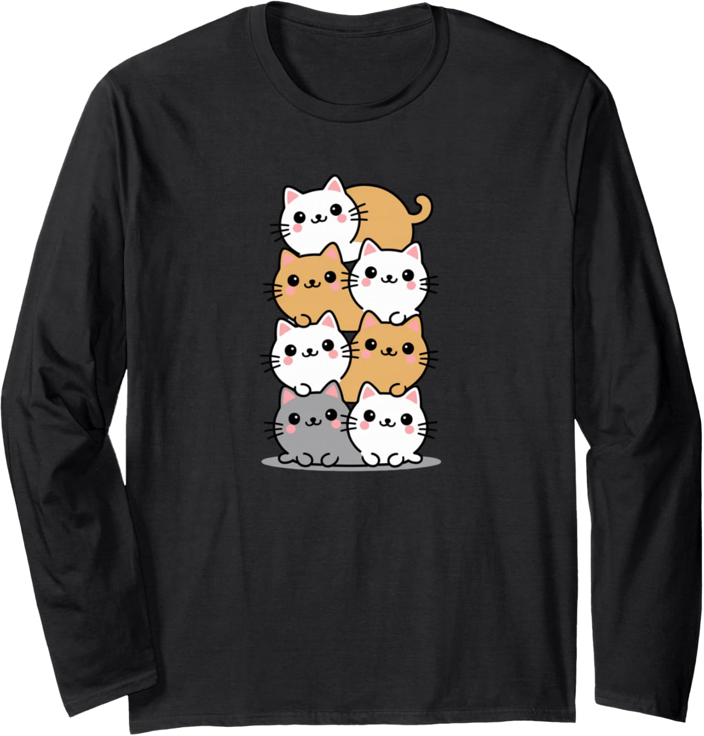 Funny Cat Cute Japanese Kawaii Anime Long Sleeve