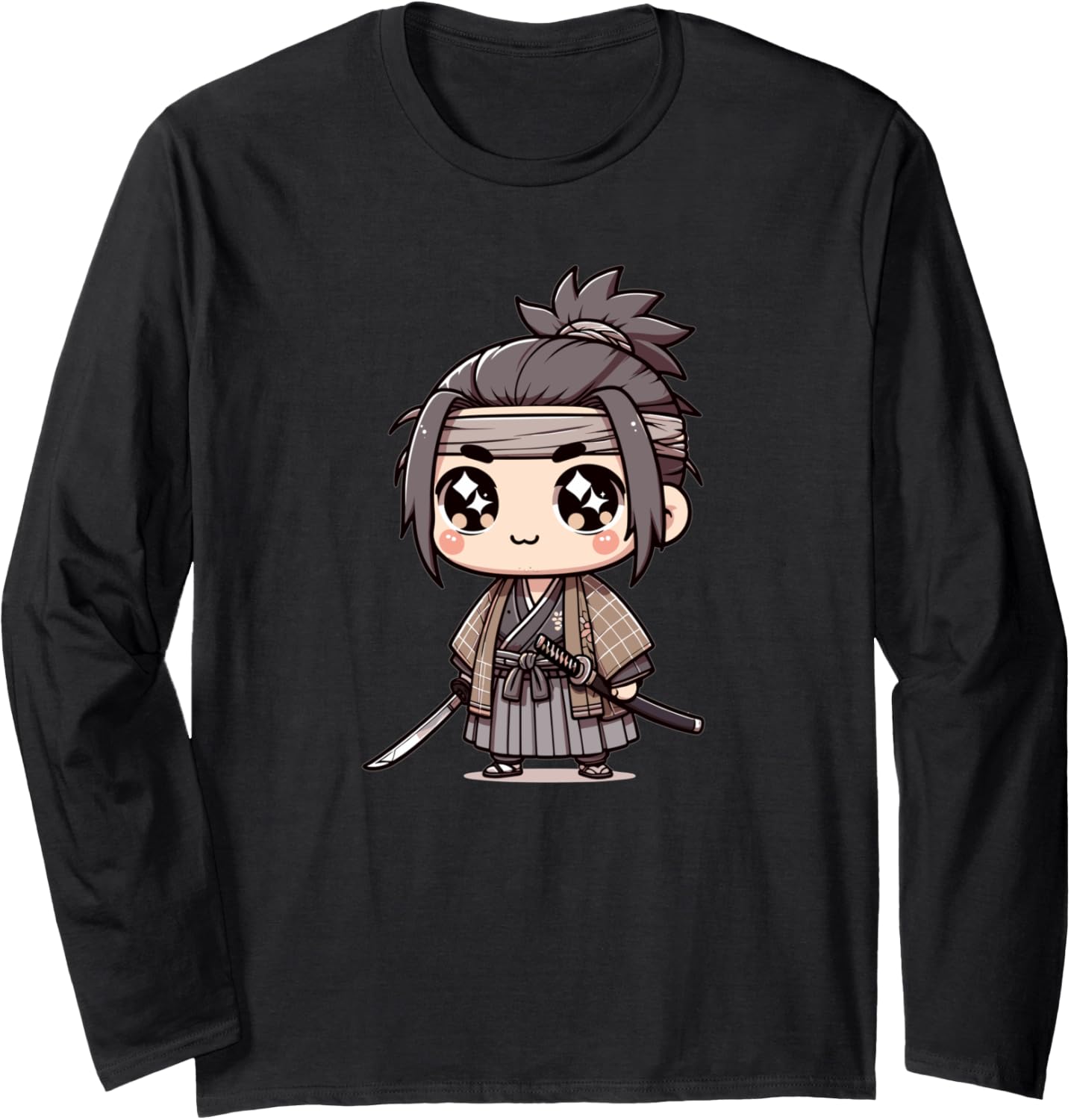 Adorable Cute Japanese Kawaii Chibi Ronin Long Sleeve