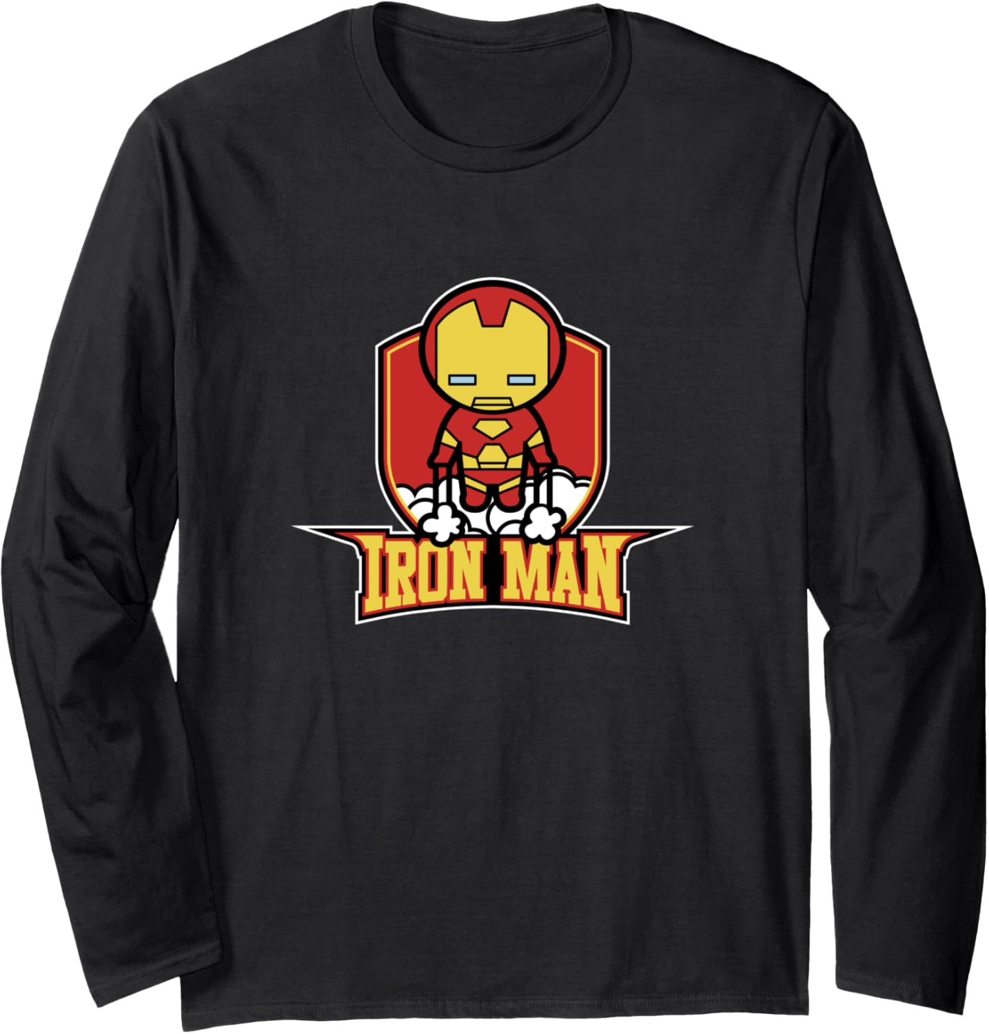Marvel Kawaii Iron Man Lift Off Cute Flight Chibi Logo Long Sleeve