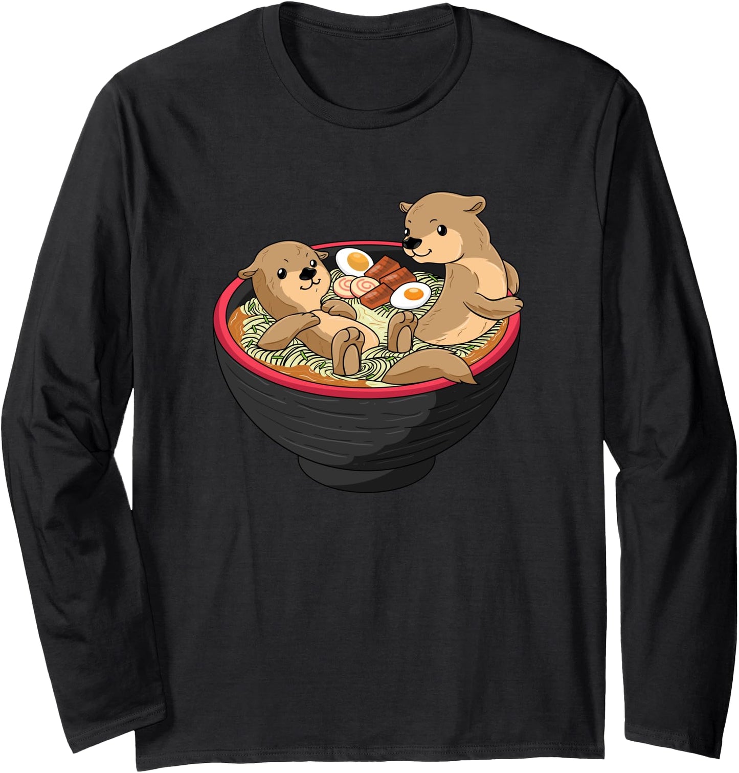 Kawaii Otter Shirt Japanese Ramen noodles soup Otter Lover Long Sleeve