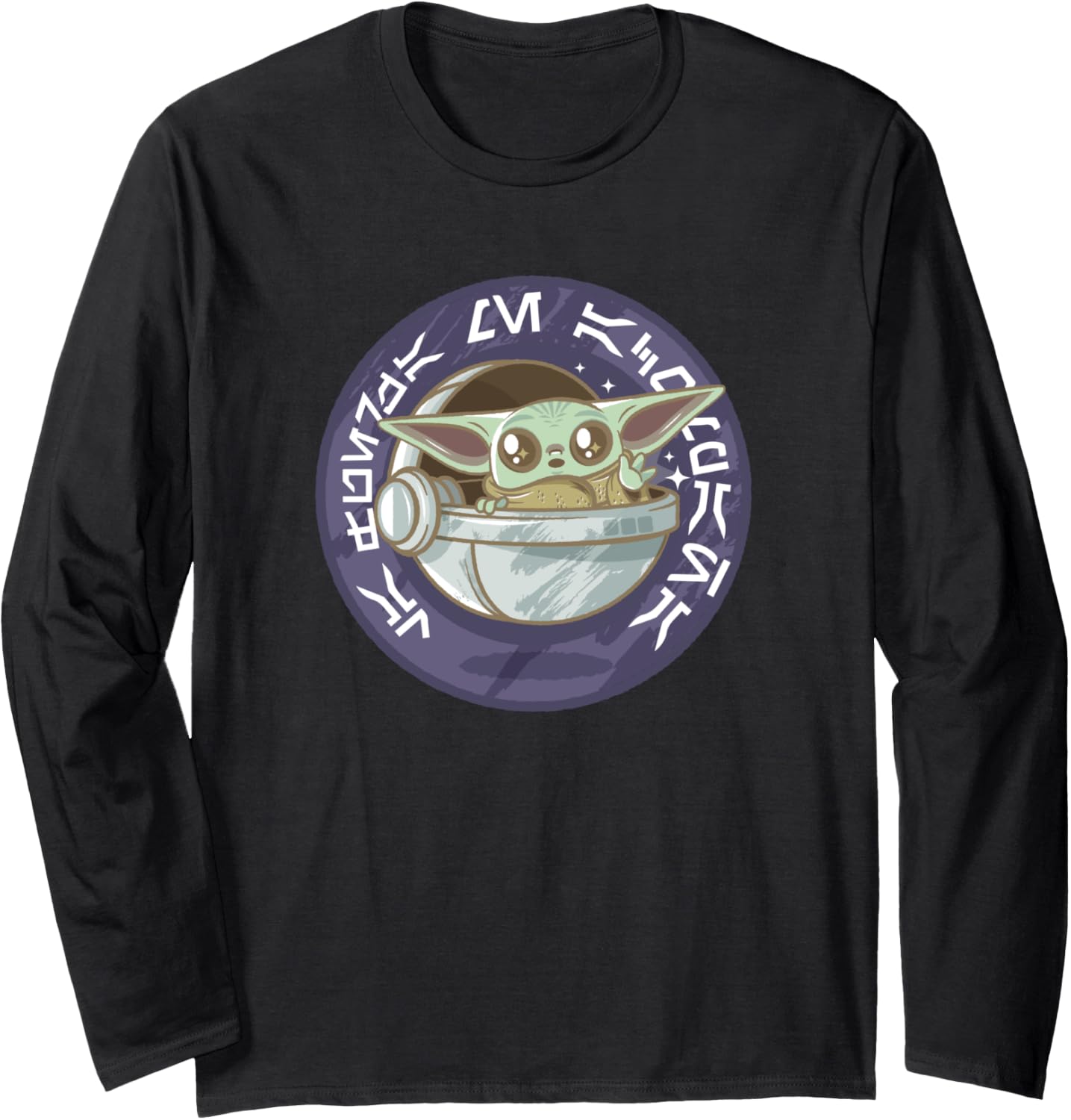 Star Wars The Mandalorian Force Grogu Chibi Badge Disney+ Long Sleeve