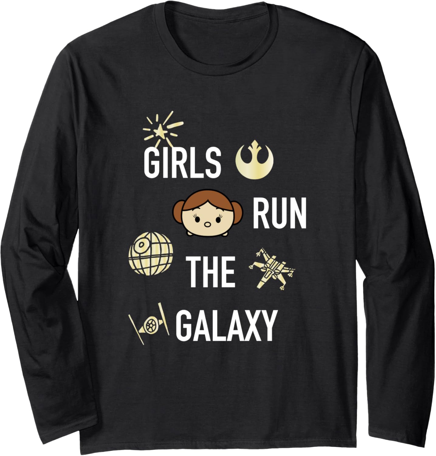 Star Wars Classic Girls Run The Galaxy Chibi Princess Leia Long Sleeve