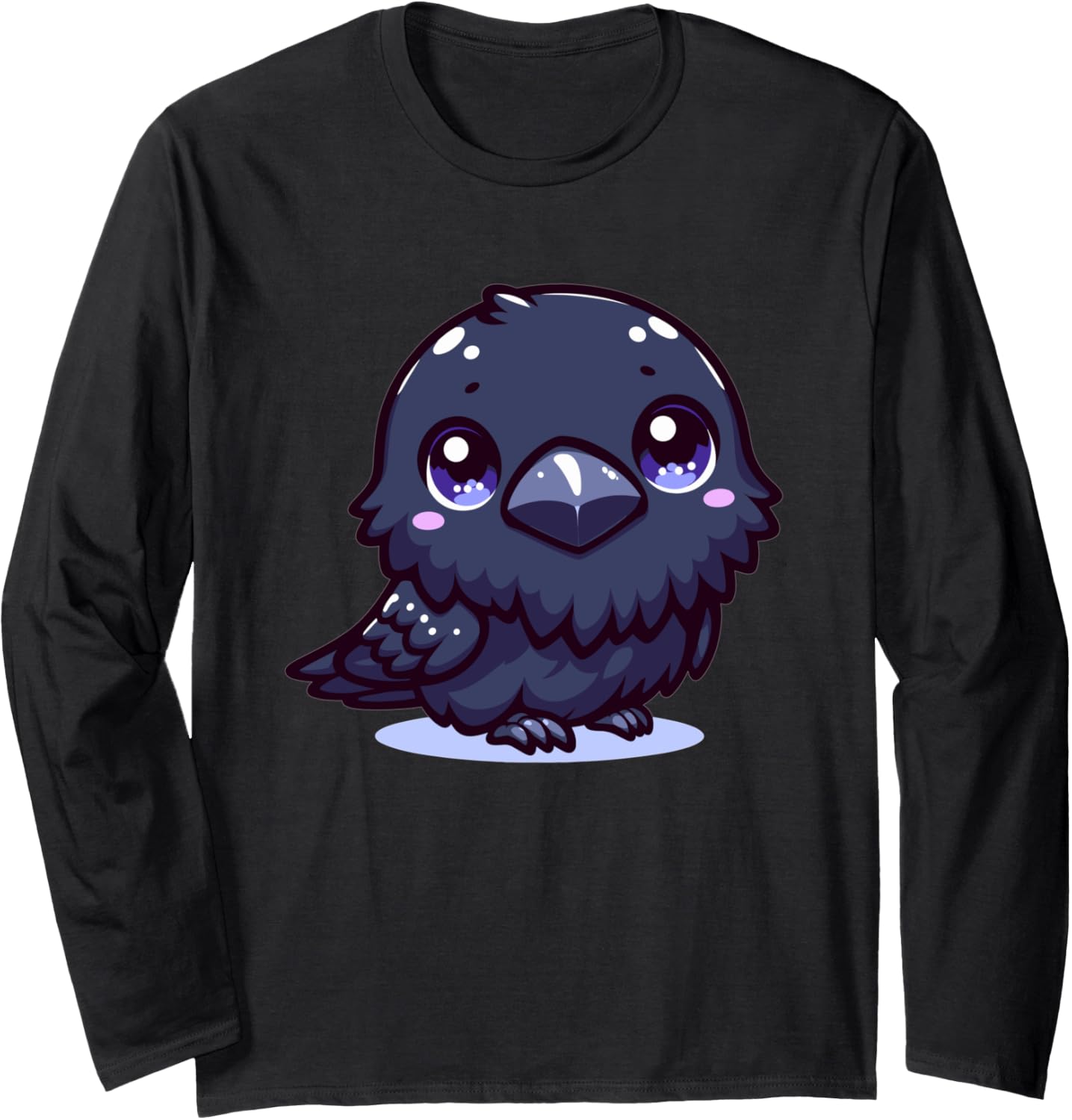 Adorable Cute Japanese Kawaii Chibi Raven Long Sleeve