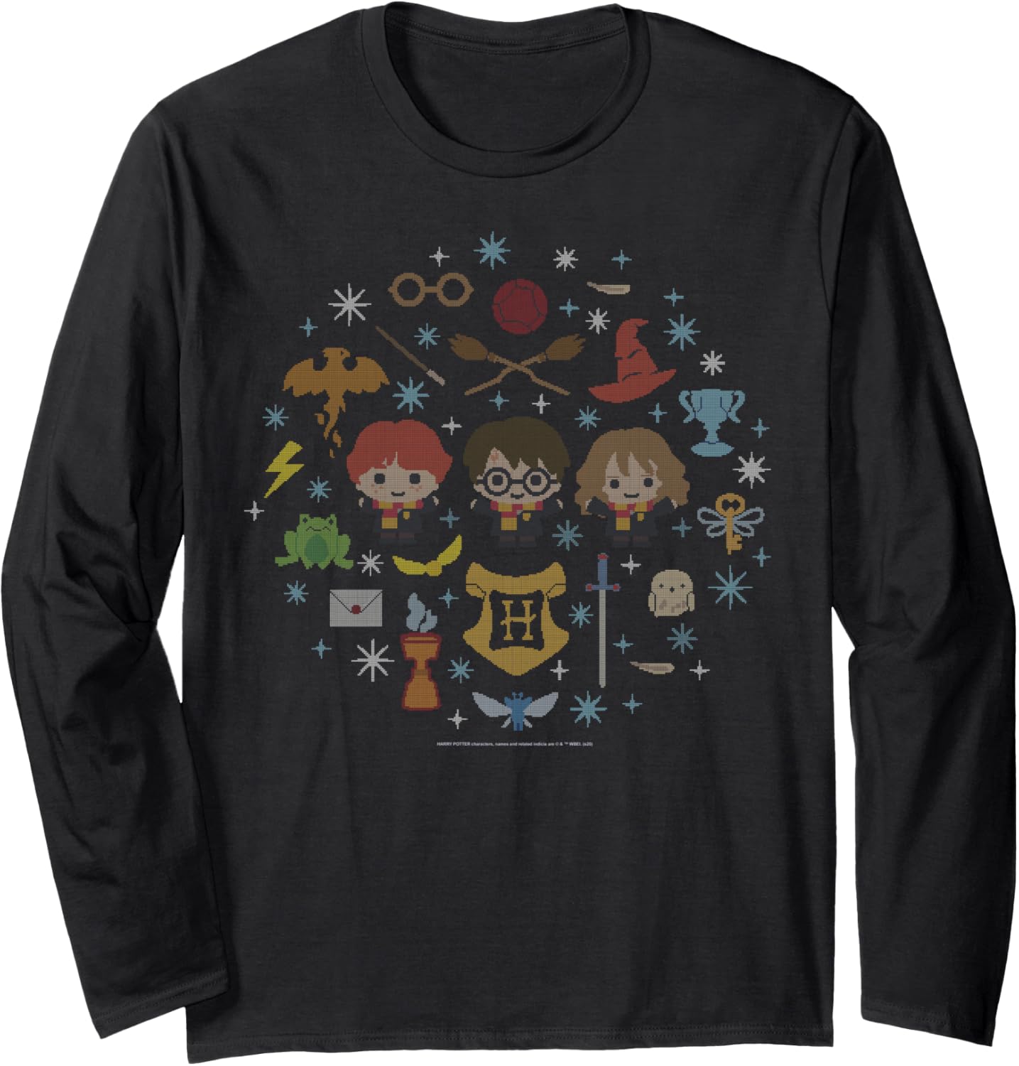 Harry Potter Christmas Group Shot Chibi Ugly Sweater Long Sleeve