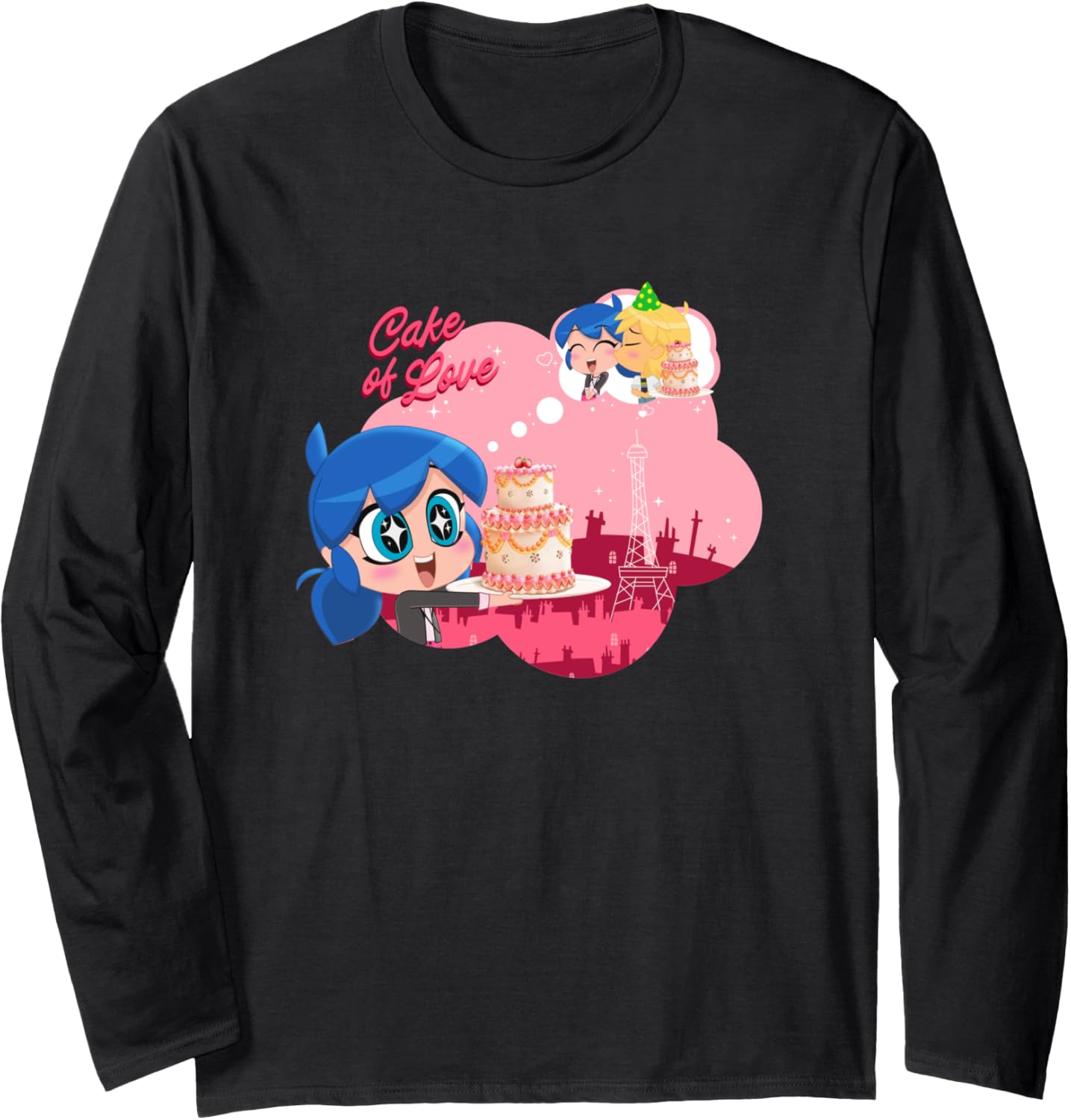 Miraculous Ladybug Chibi Cake of Love Long Sleeve