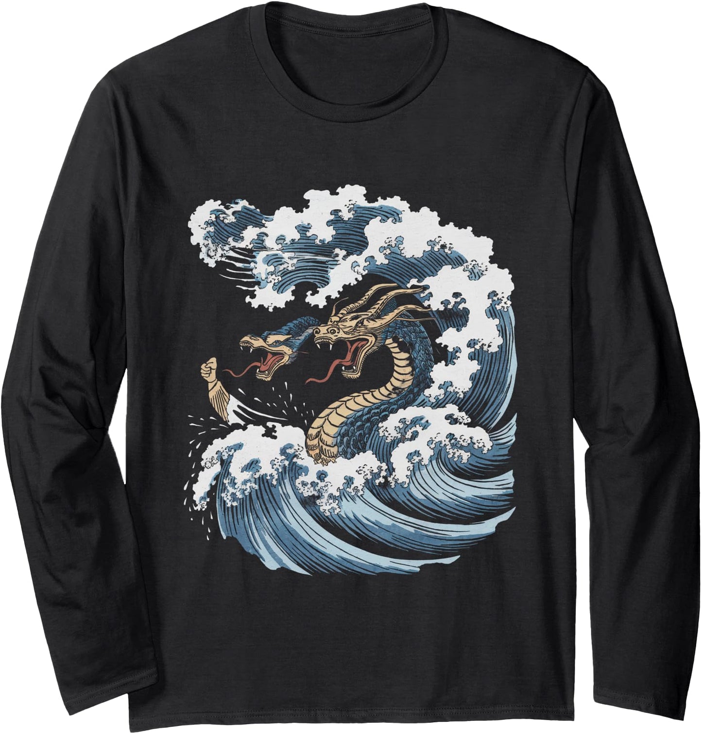 Japanese Kaiju Tshirt Monster Art Men Boys Youth Teens Long Sleeve