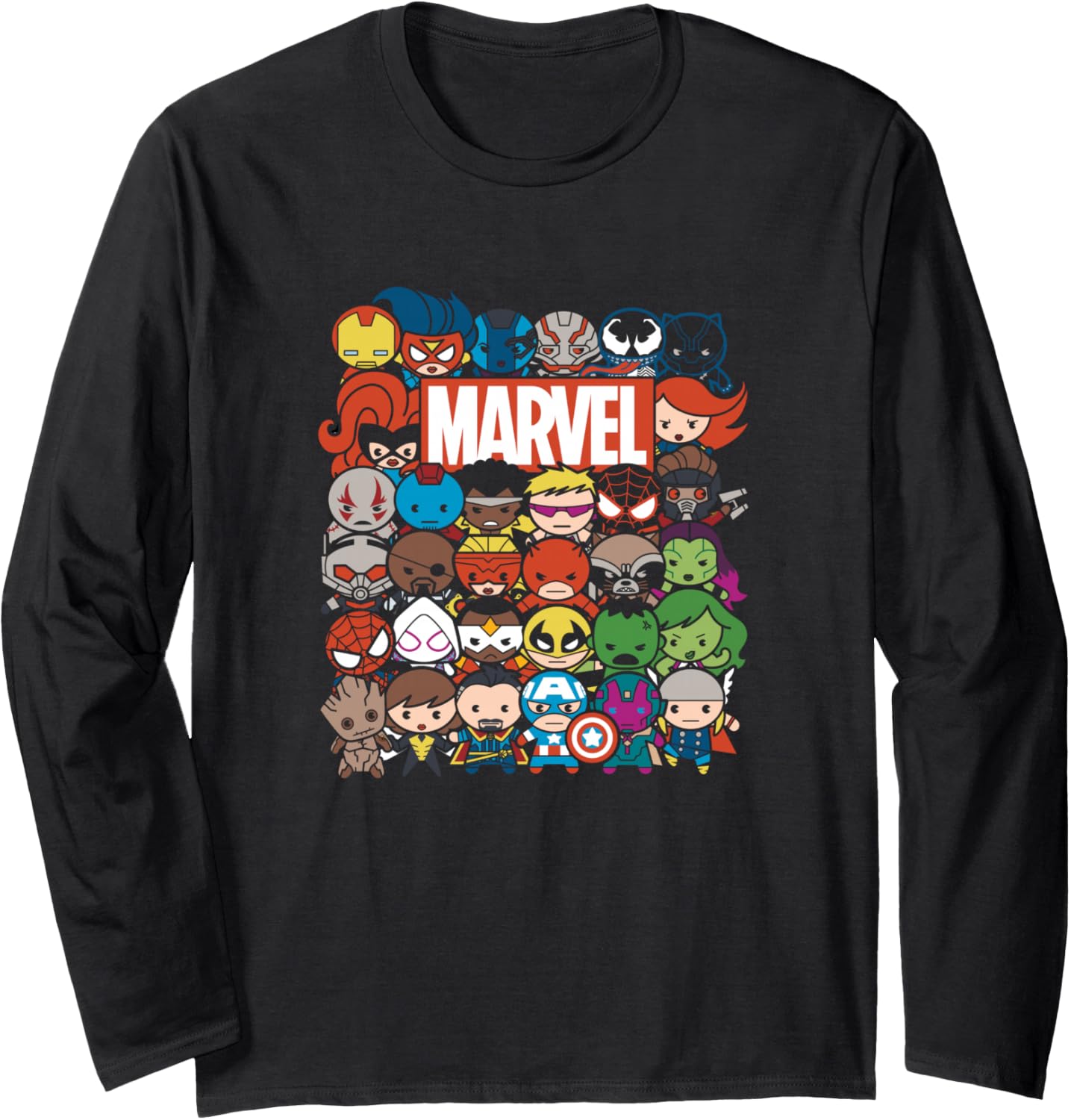 Marvel Kawaii Marvel Universe Super Heroes Chibi Group Shot Long Sleeve
