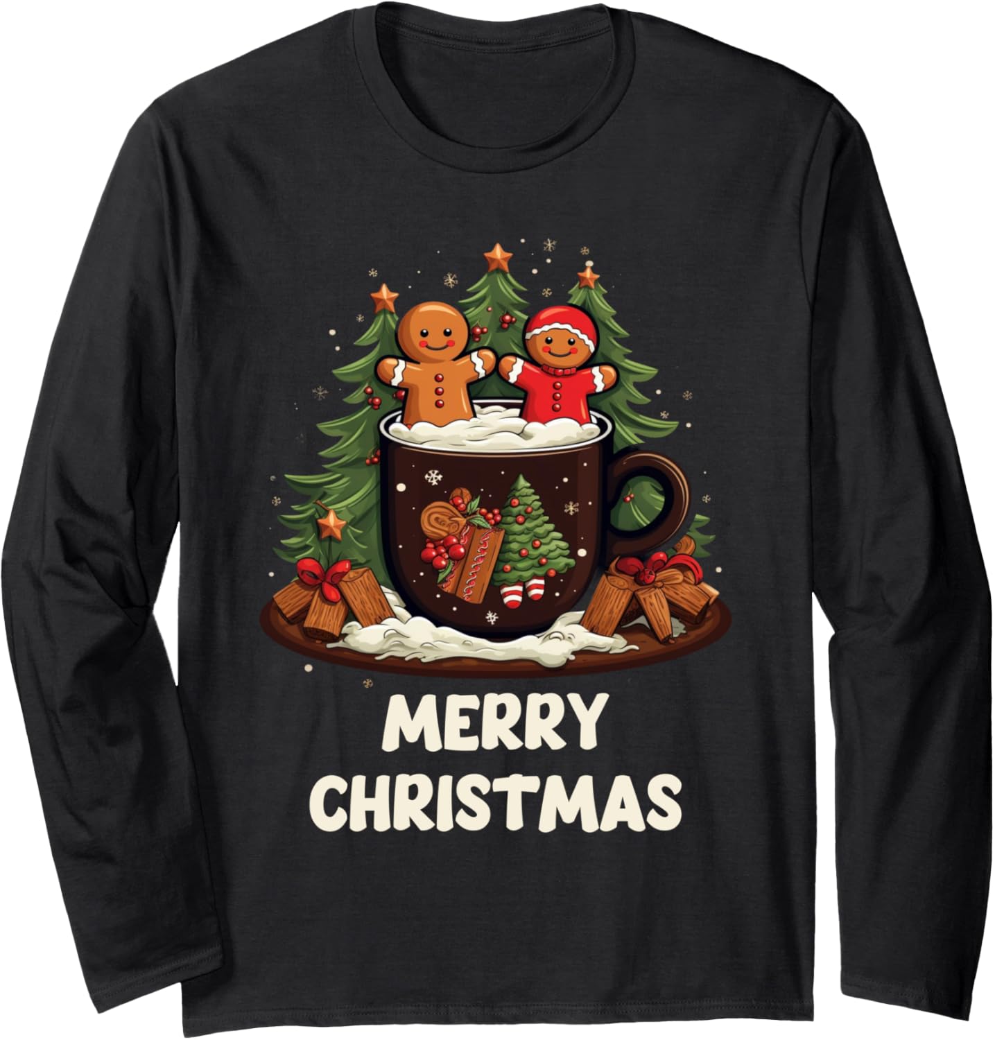 Merry Christmas Gingerbread Xmas Christmas Cookie Bakers Long Sleeve