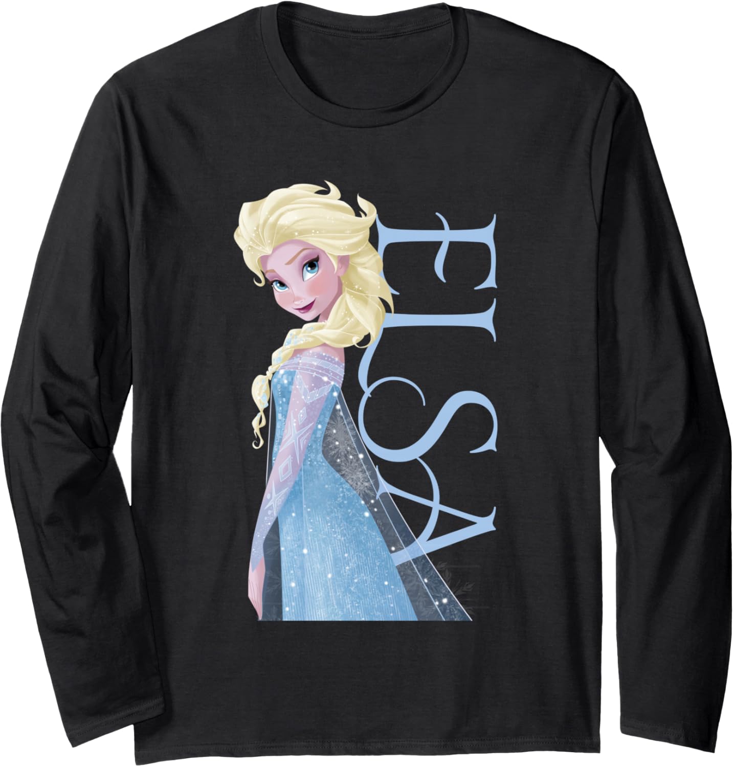 Disney Frozen Elsa Snow Queen Sparkle Profile Logo Portrait Long Sleeve