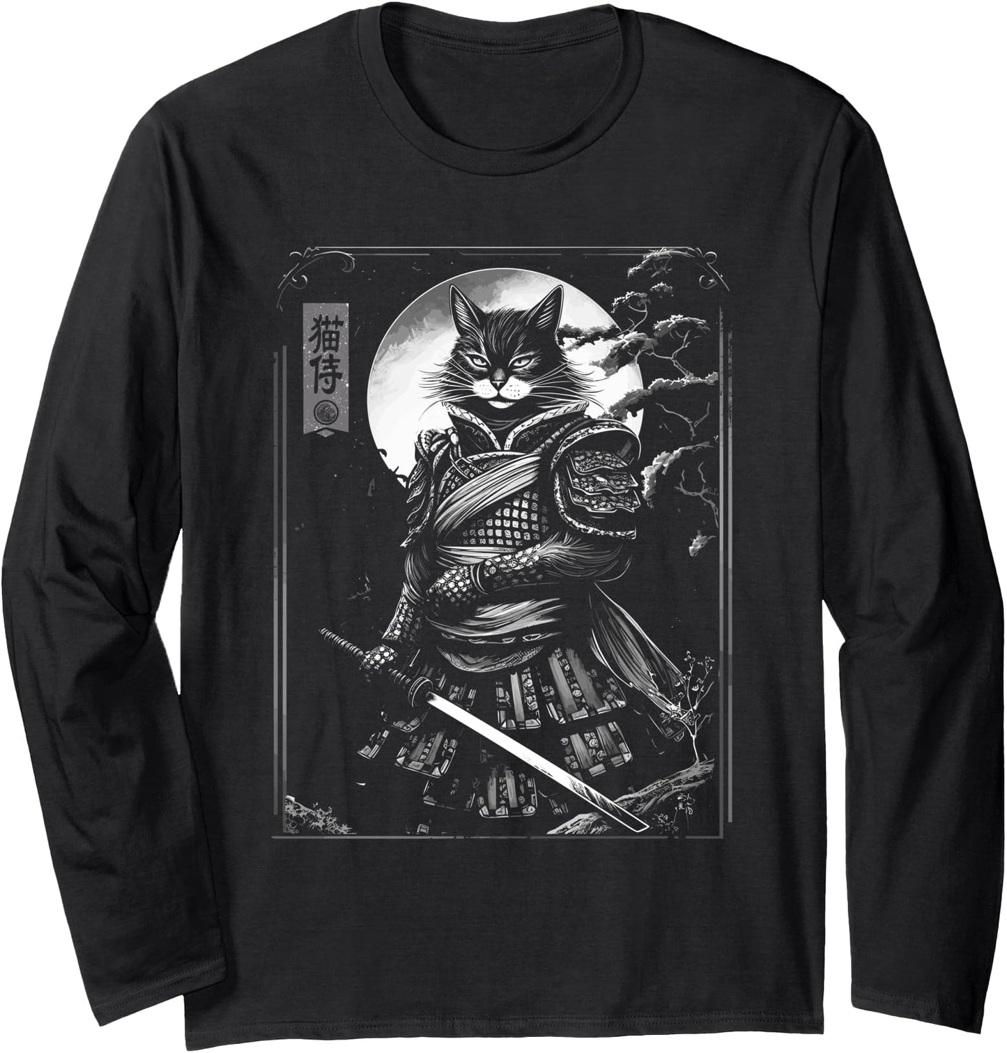 Samurai Cat, Japanese Cat Art, Tarot Aesthetic, Cat Lover Long Sleeve