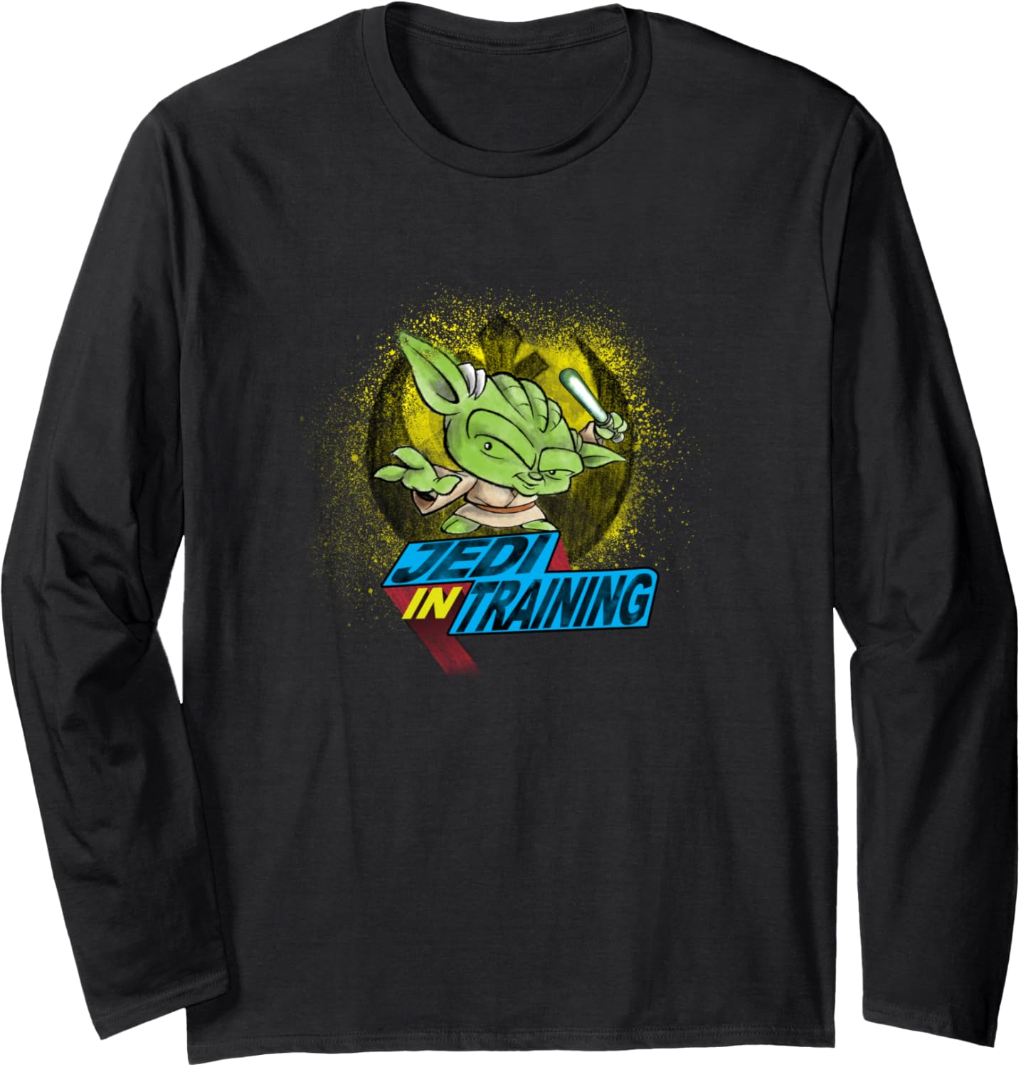 Star Wars Yoda Jedi In Training Cartoon Chibi Jedi Logo Long Sleeve