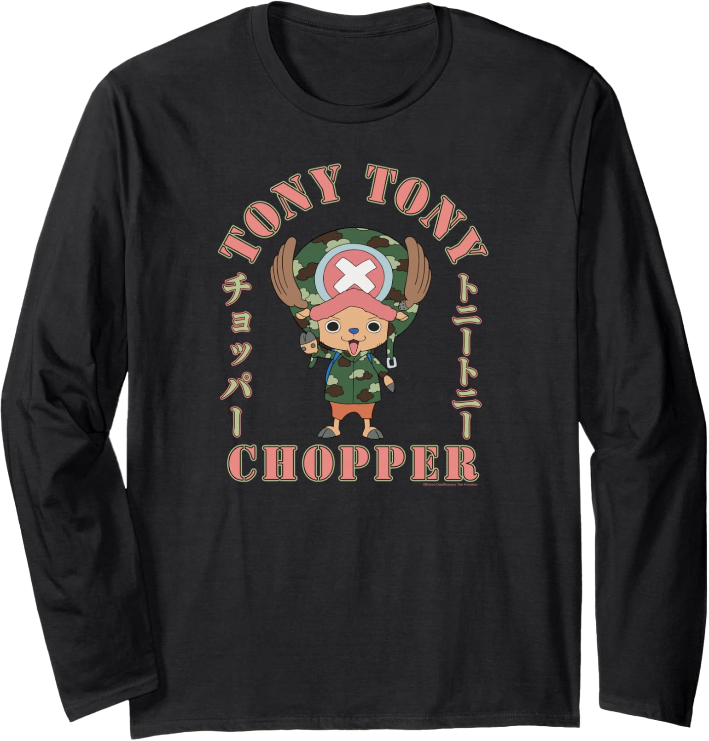 One Piece Anime Tony Tony Chopper Camo Arched Kanji Long Sleeve
