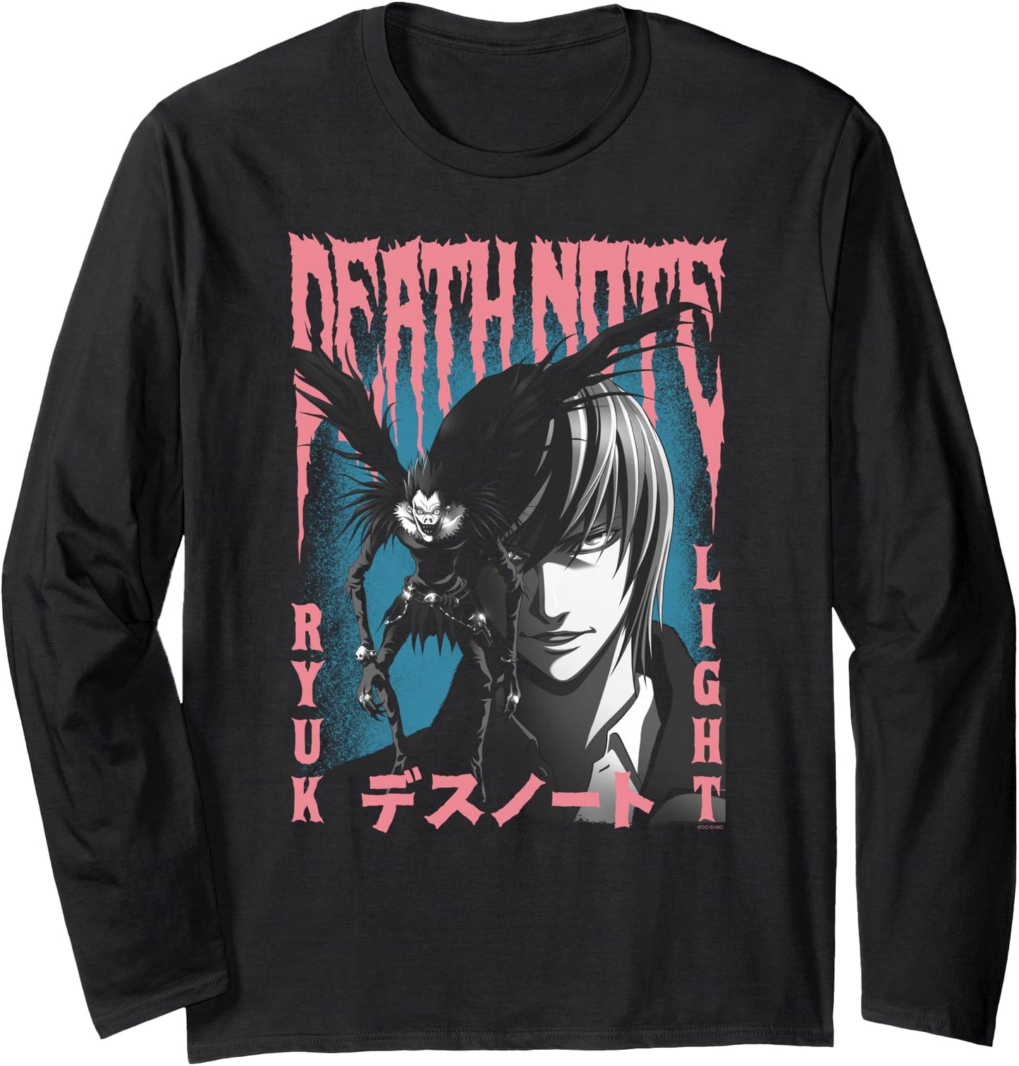 Death Note Pink and Blue Horror Poster Anime Long Sleeve