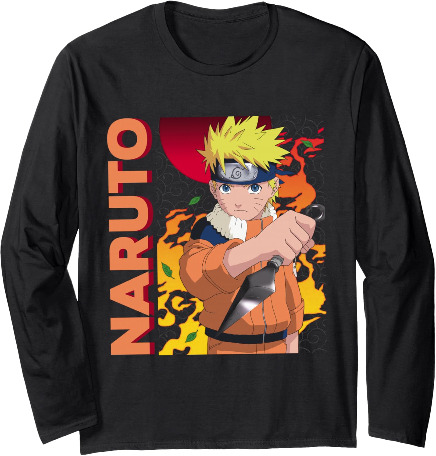 Naruto Main Character On Elemental Background Long Sleeve