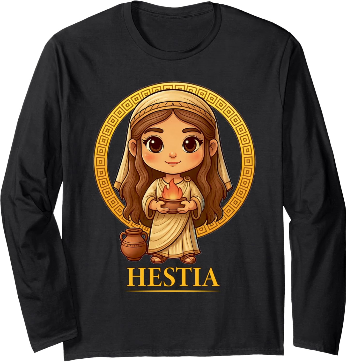 Cute Greek Mythology Ancient Greece Goddess Hestia Chibi Long Sleeve