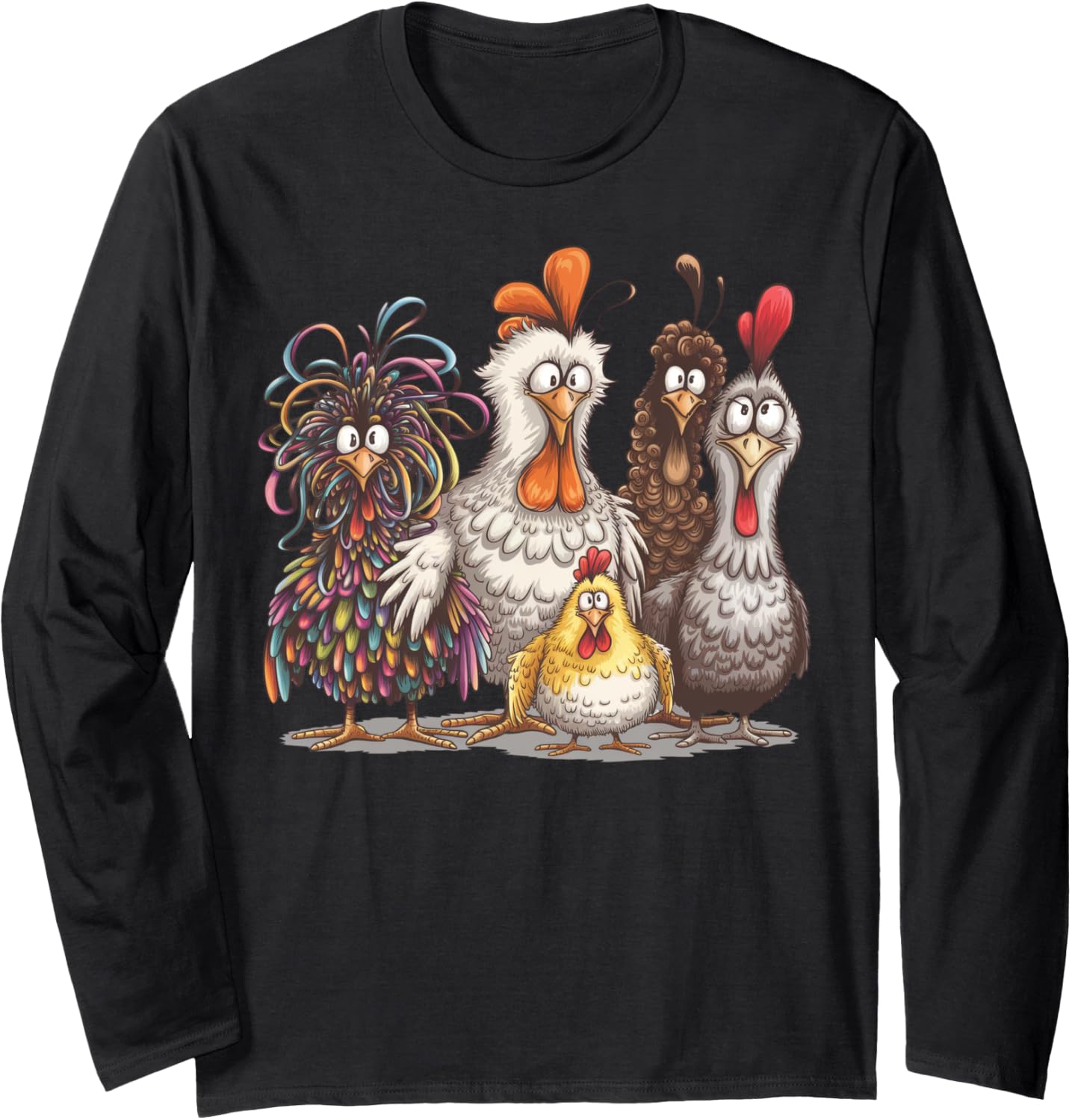 Chicken Art Crazy Chicken Gifts For Men Women Kid Boy Family Long Sleeve T-Shirt