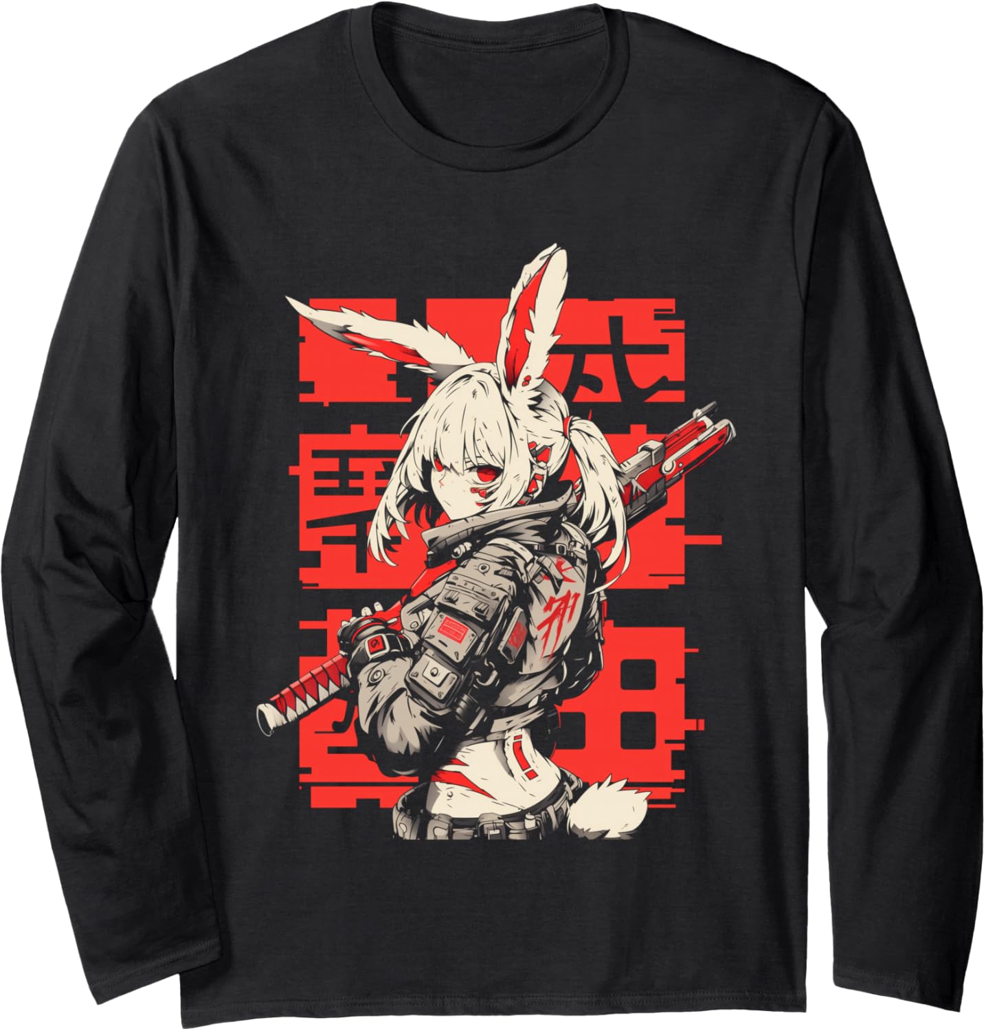Anime Manga Cyberpunk Aesthetic Techwear Harajuku Bunny Girl Long Sleeve