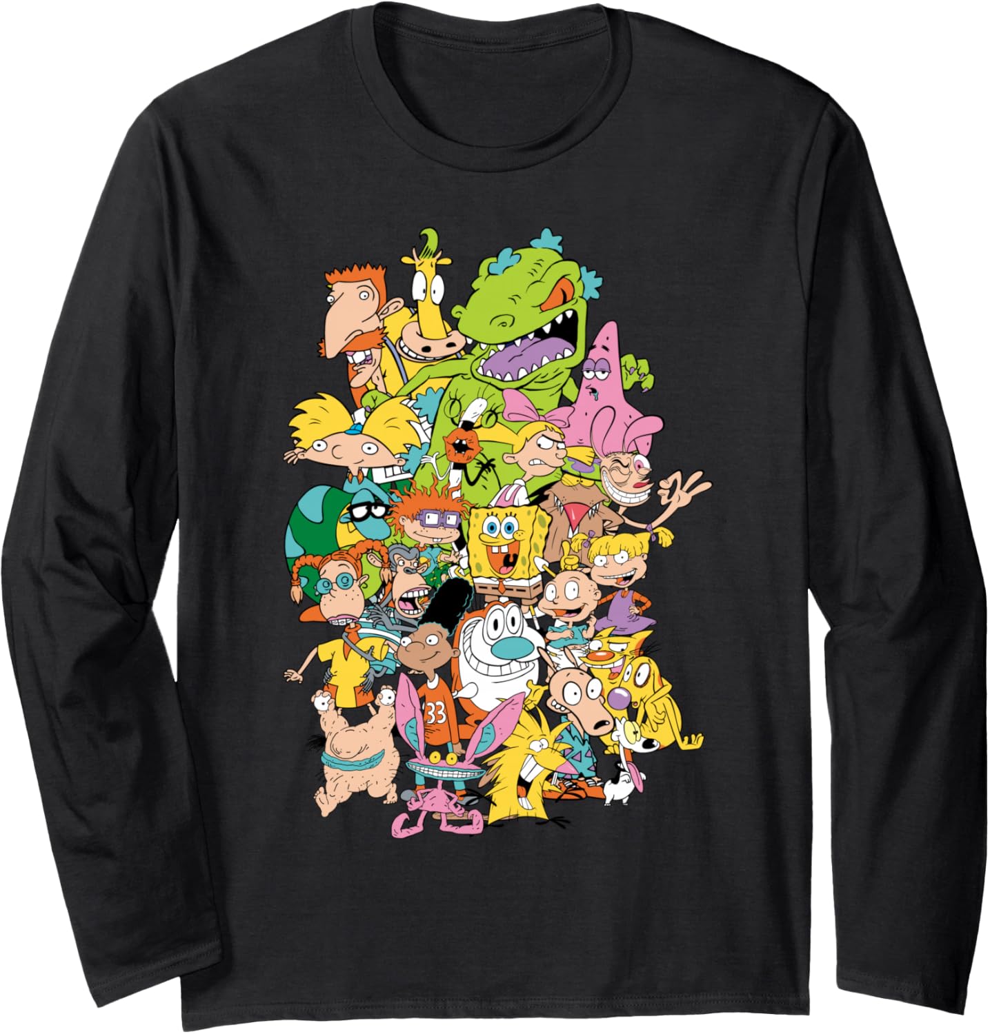 Nickelodeon 90's Character Pile Up Long Sleeve T-Shirt Long Sleeve