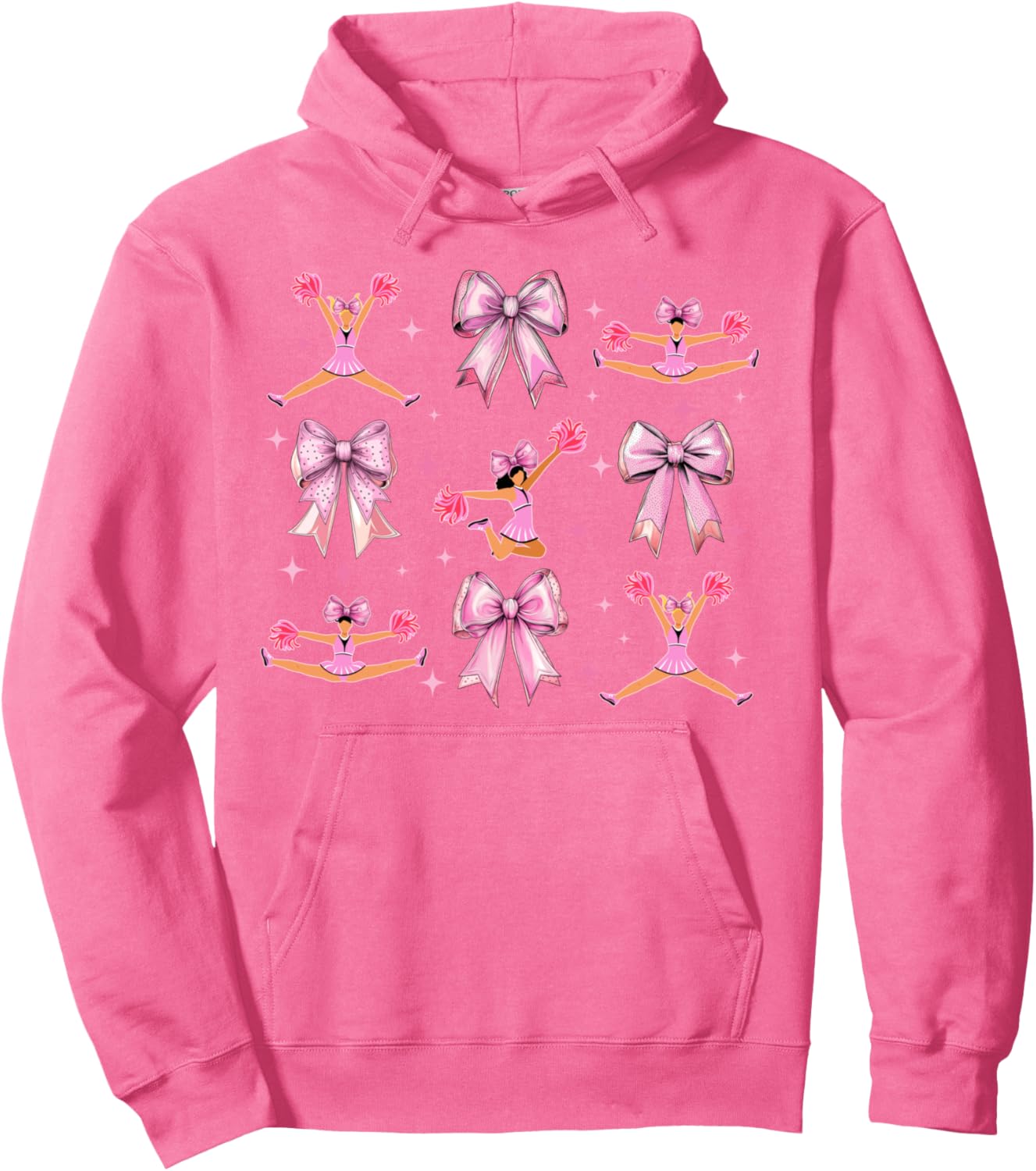 Coquette Bow Cheerleader Cheerleading Cheer Pink Girl Sister Pullover Hoodie