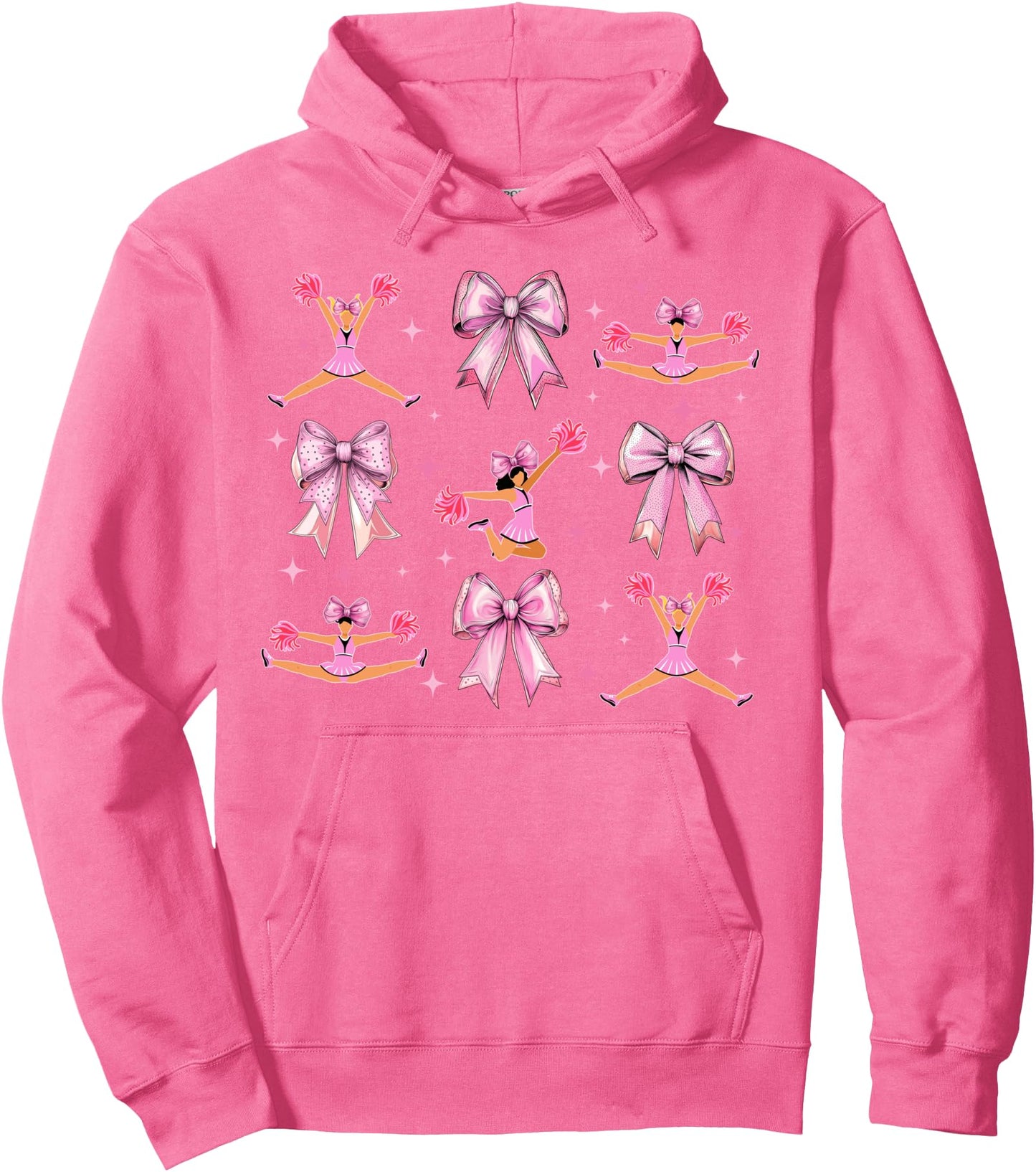 Coquette Bow Cheerleader Cheerleading Cheer Pink Girl Sister Pullover Hoodie