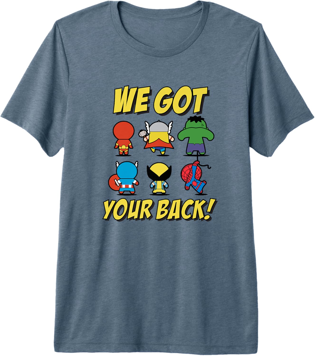 Marvel Kawaii We Got Your Back Chibi Avengers Backside Logo Premium