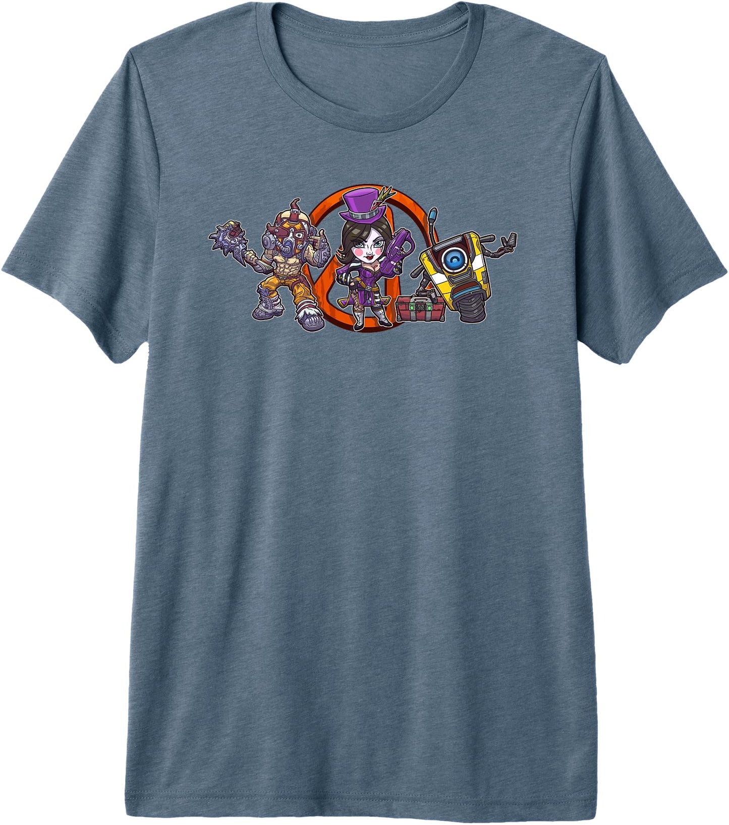 Borderlands Scamps Chibi T-shirt (Moxxi Psycho Claptrap) Premium Tri-blend