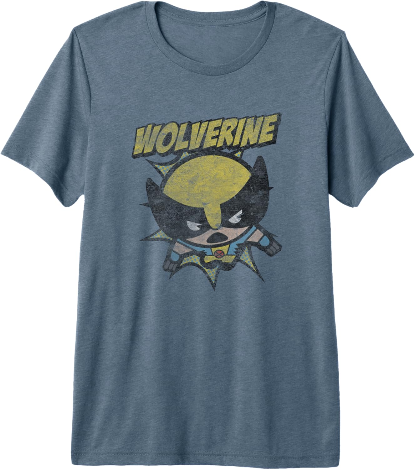 Marvel Kawaii Chibi Wolverine Jumping Into Battle Distressed Premium