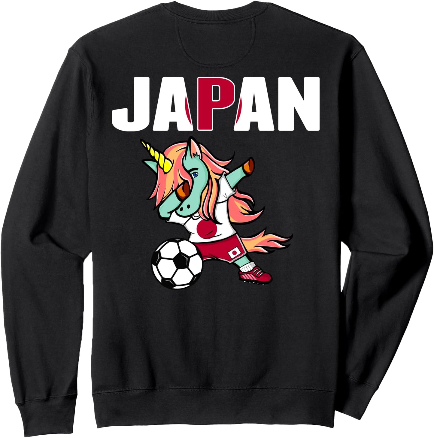 Dabbing Green Unicorn Japan Soccer Fans Jersey Japanese Flag Sweatshirt