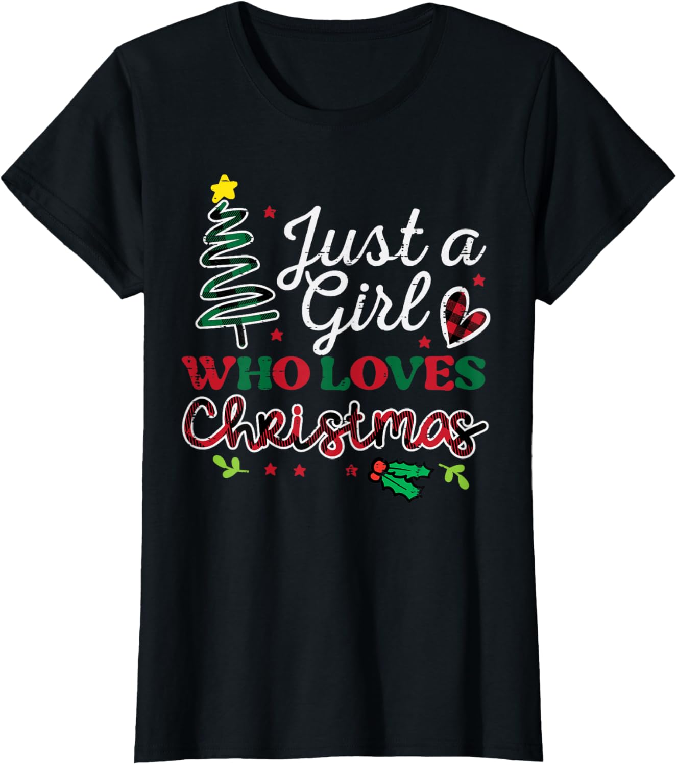 Just Girl Who Loves Christmas Vintage Xmas Girls Kids Women