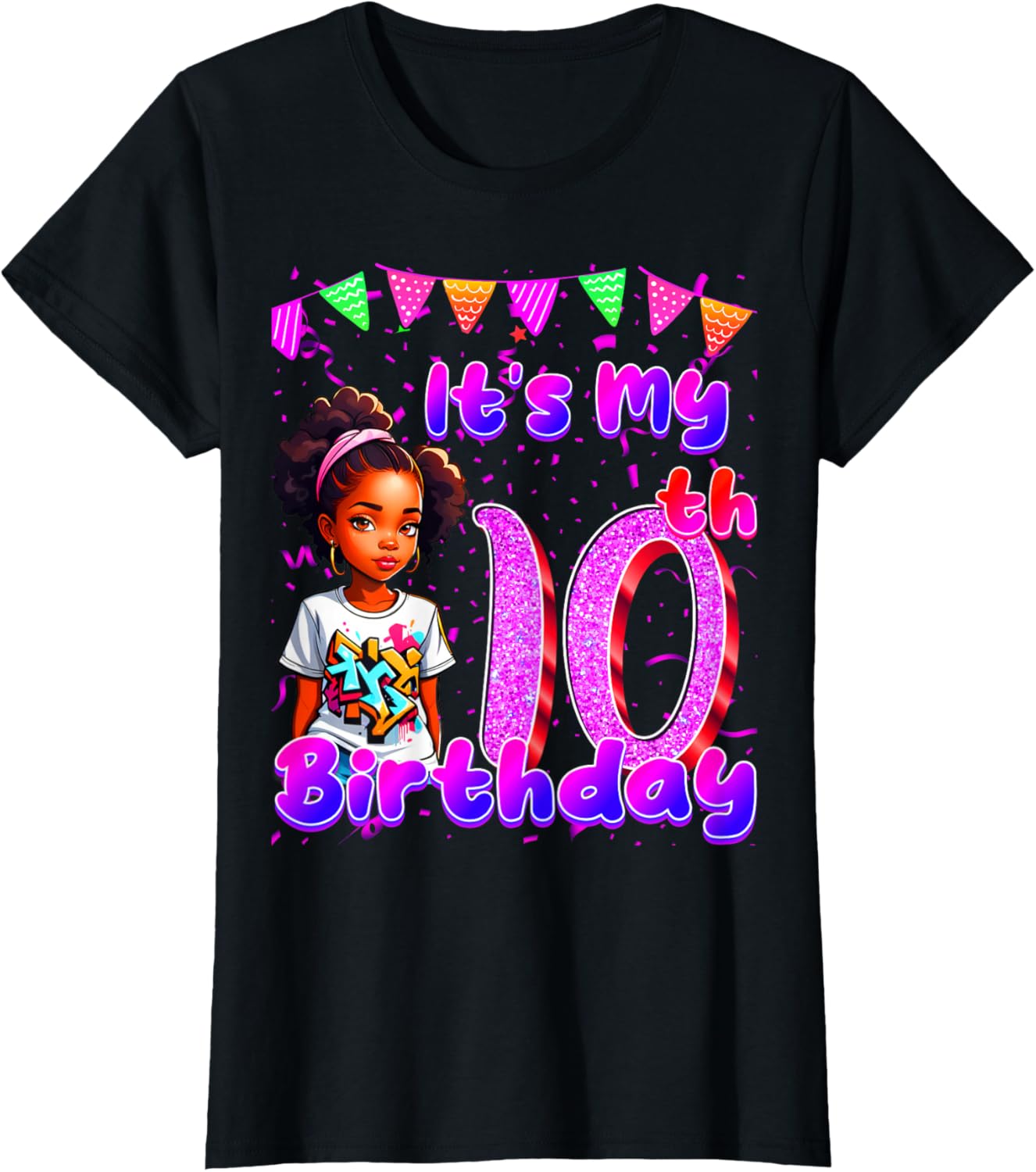 Its My 10th Birthday African American Black Girl 10 Year Old