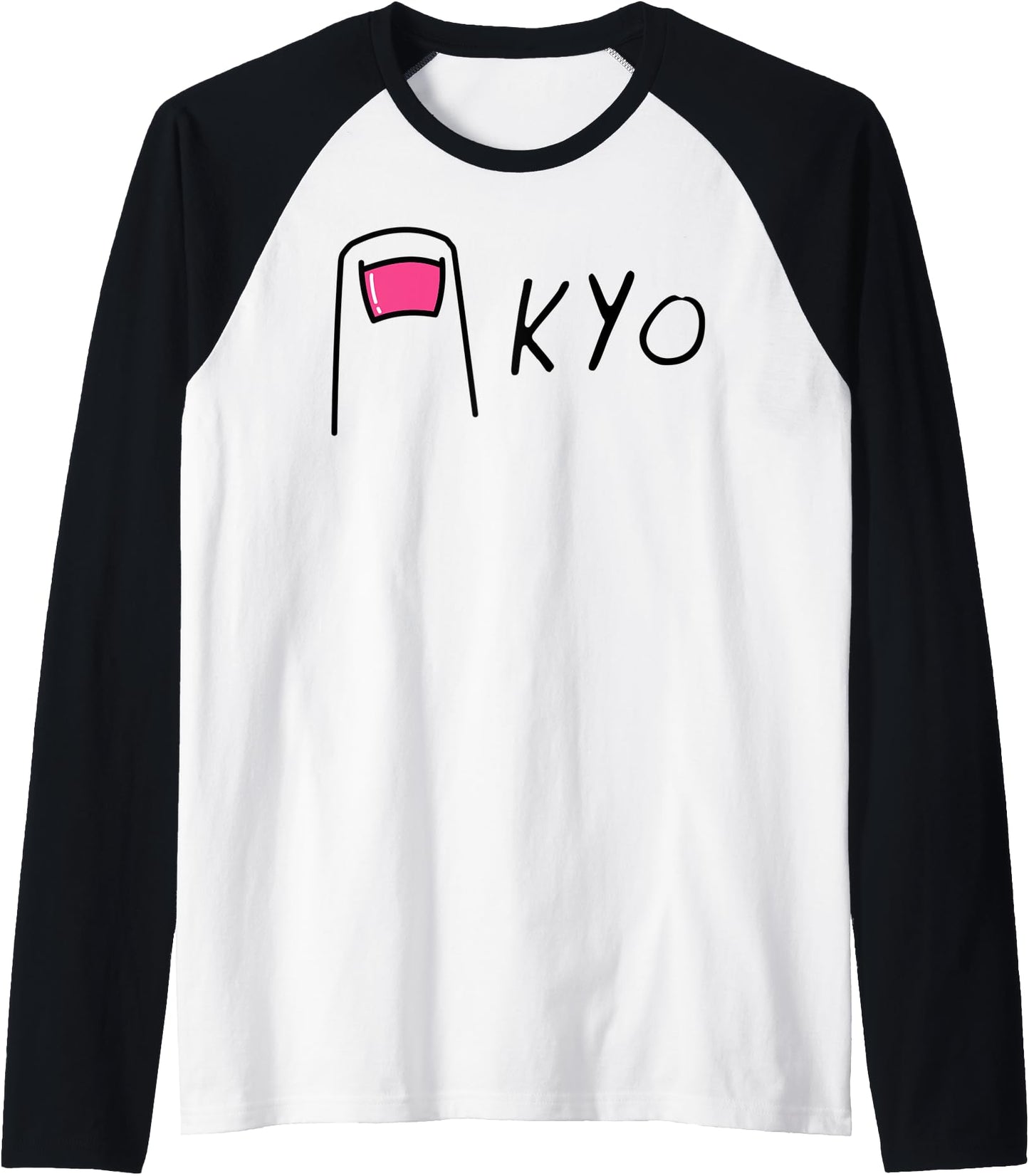 Tokyo Pun - TOE KYO - Japanese Humor - Funny Japan Raglan Baseball Tee