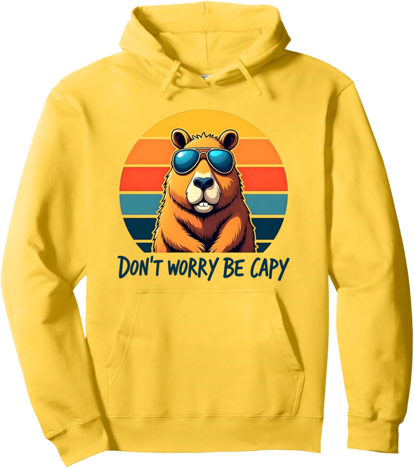 Retro Vintage Funny Capybara Dont Be Worry Be Capy Kids Pullover Hoodie
