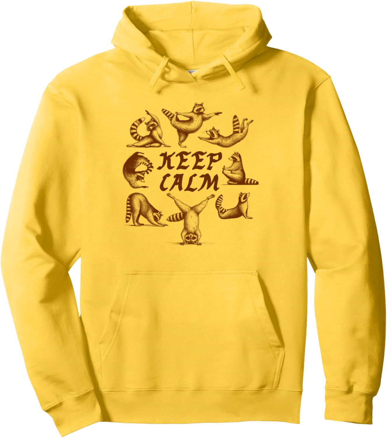 Yoga Lover Meditation Namaste Racoon Doing Yoga Keep Calm Pullover Hoodie