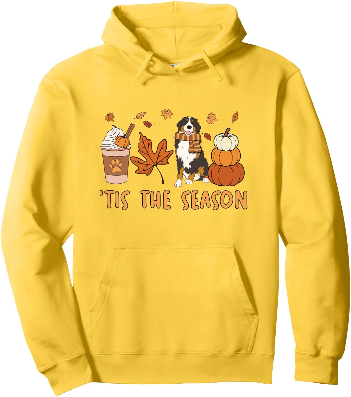 Tis The Season Bernese Mountain Dog Fall Pumpkin Coffee Pullover Hoodie