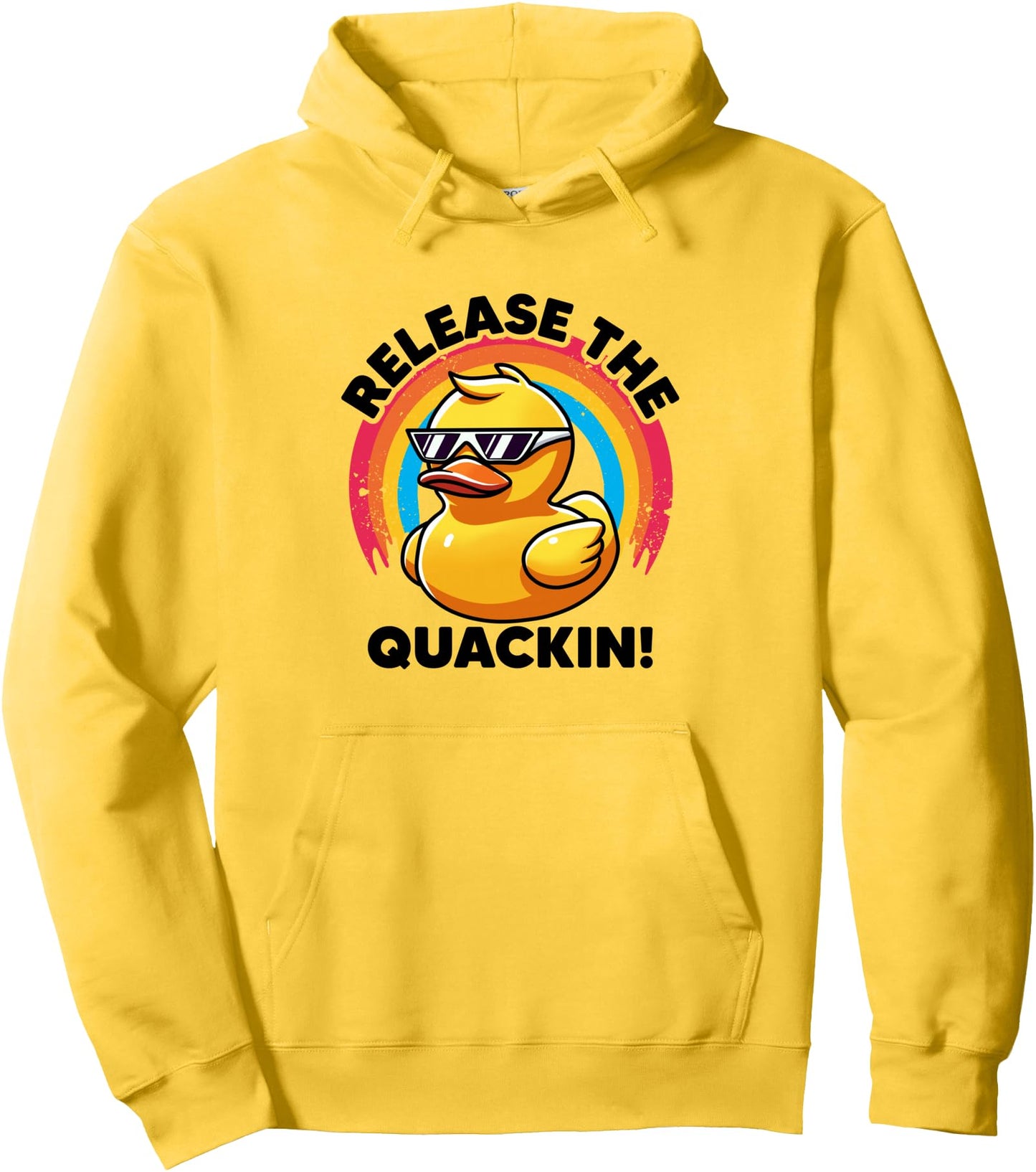 Release The Quackin I Love Duck Lovers Funny Yellow Duck Pullover Hoodie