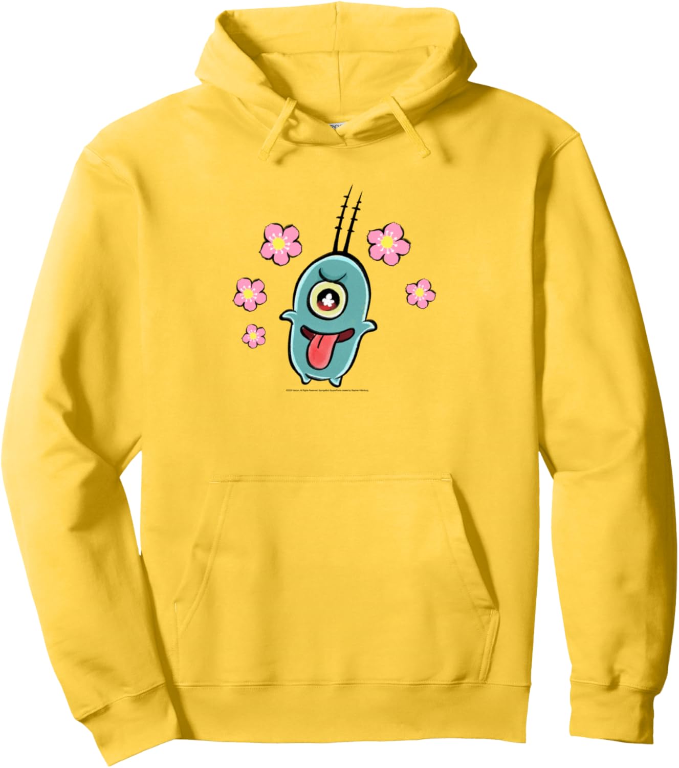 SpongeBob SquarePants Plankton with Flowers Cartoon Graphic Pullover Hoodie