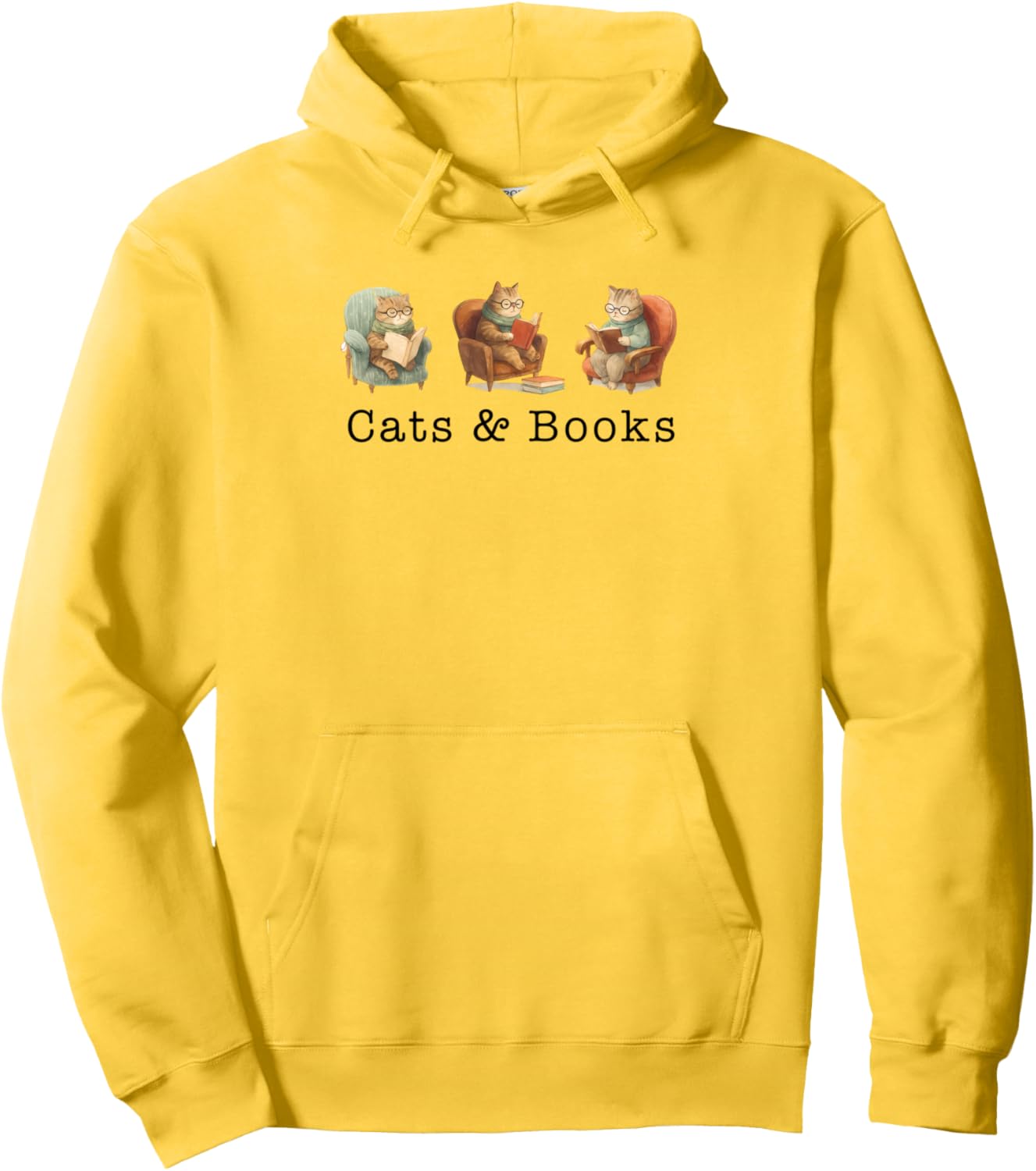 Cats & Books Lover Reading Book Lover Bookish Cat Mom Pullover Hoodie