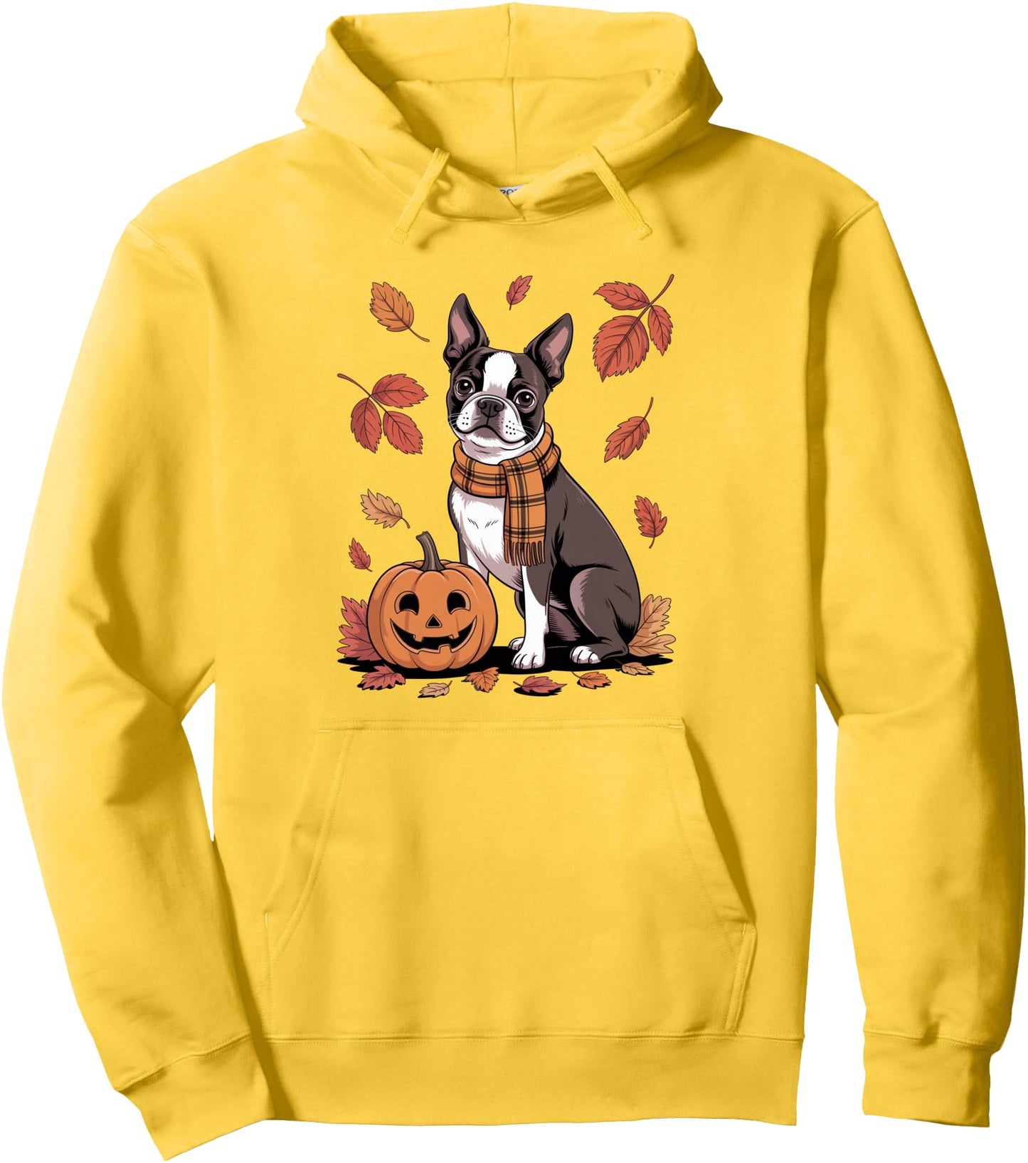 Boston Terrier Dog Lover Pumpkin Fall Autumn Thanksgiving Pullover Hoodie