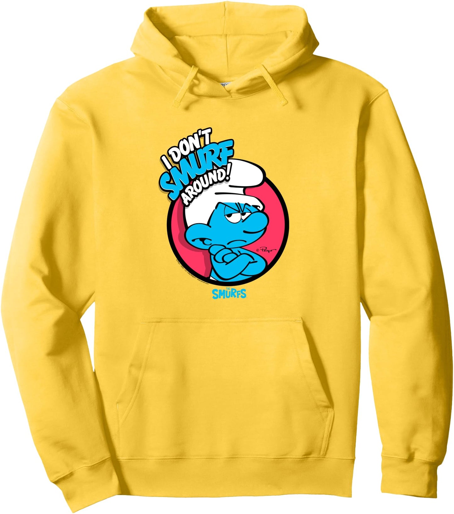 The Smurfs I Don't Smurf Around Retro Cartoon Pullover Hoodie