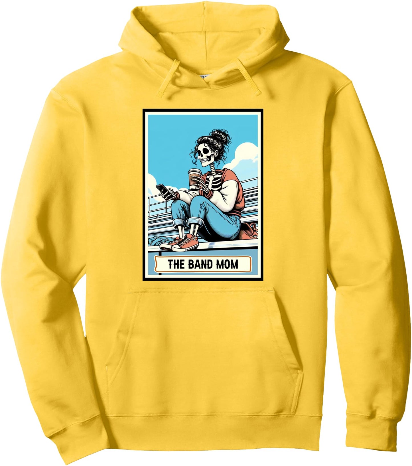 Band Mom Funny Skeleton Mom Life The Band Mom Tarot Card Pullover Hoodie