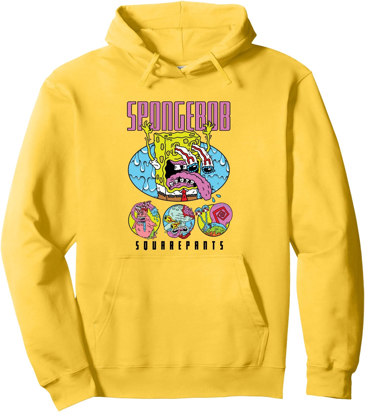 SpongeBob SquarePants Colorful Wild Zombies Group Shot Logo Pullover Hoodie