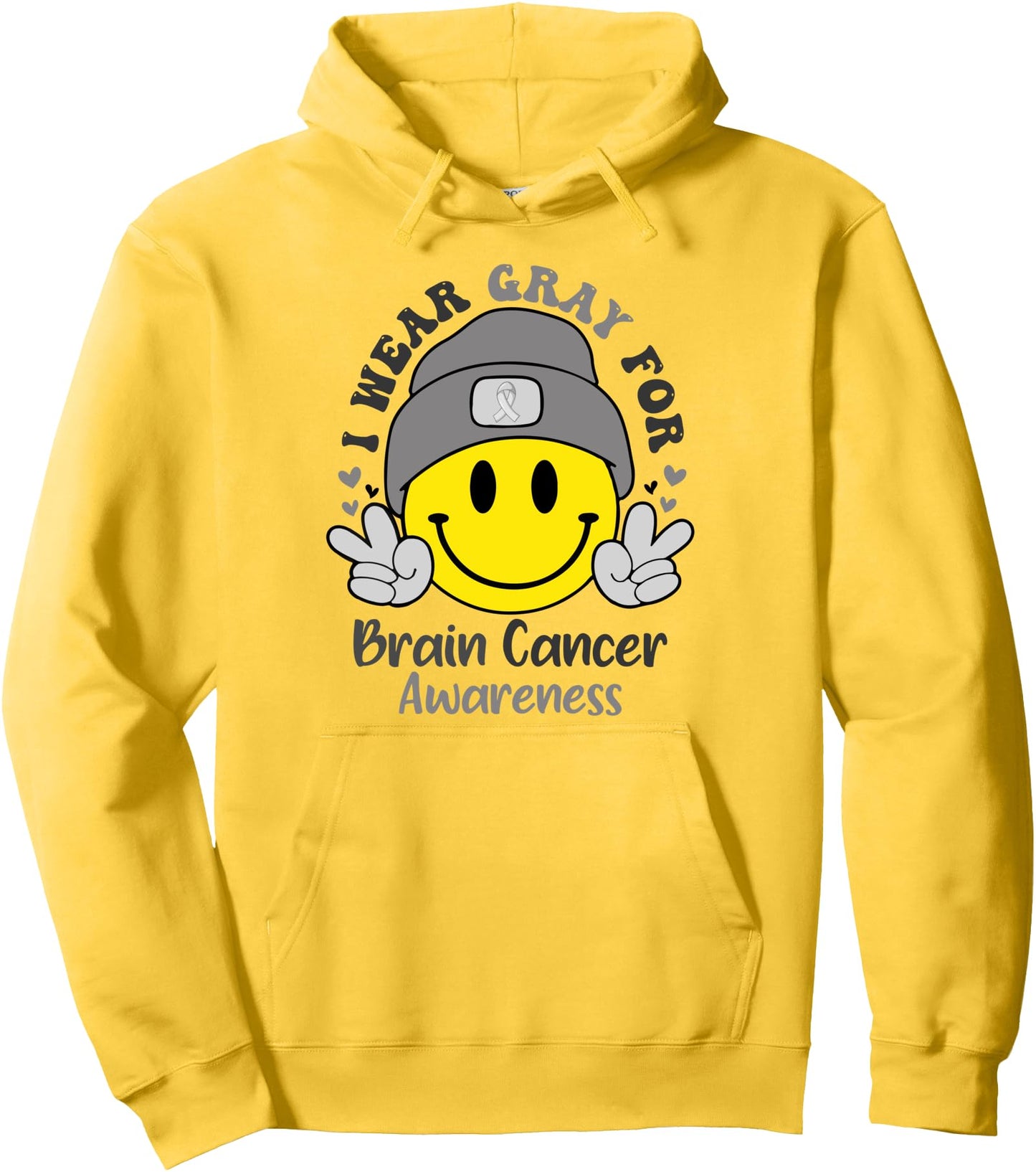 I Wear Gray For Brain Cancer Awareness Squad Family Pullover Hoodie