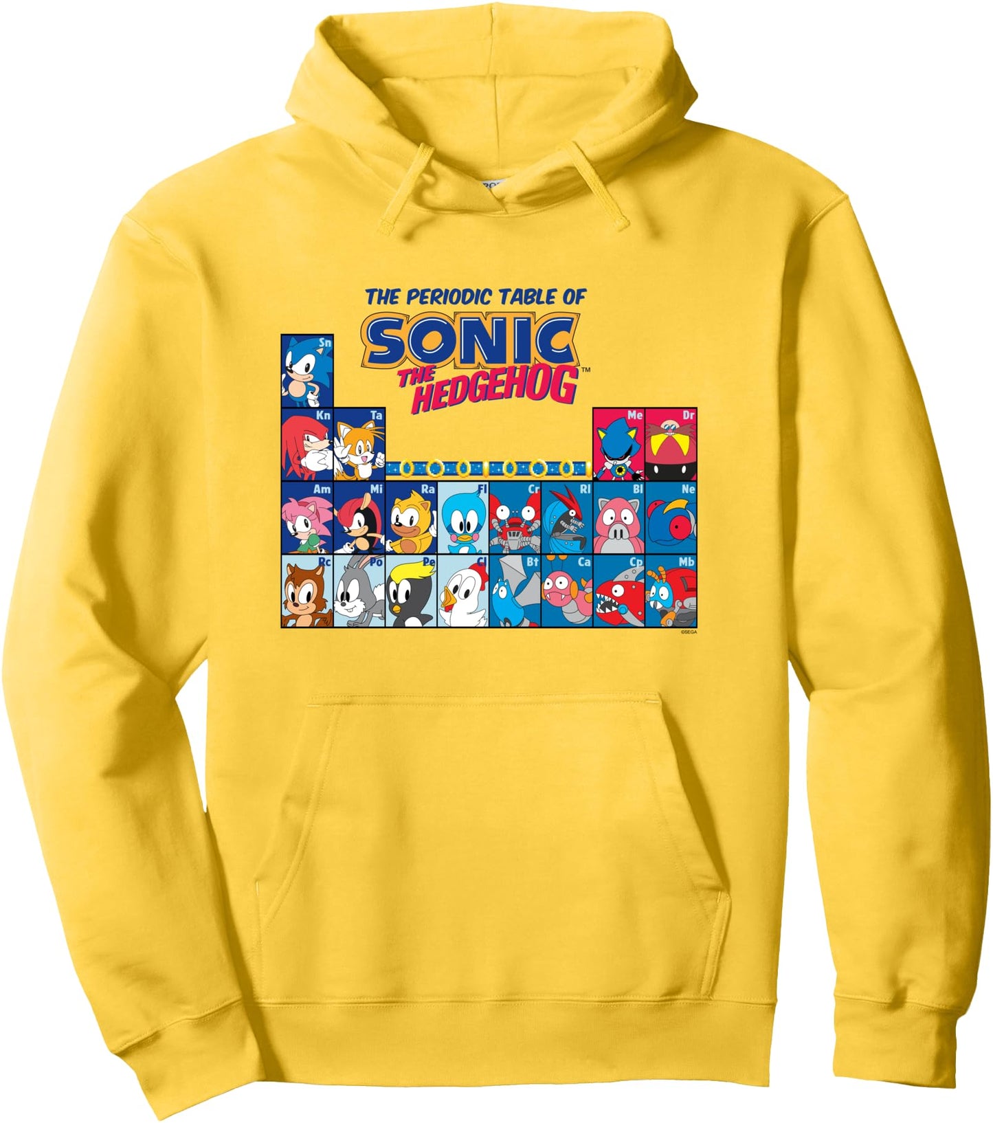 Sonic The Hedgehog The Periodic Table Of Sonic Pullover Hoodie