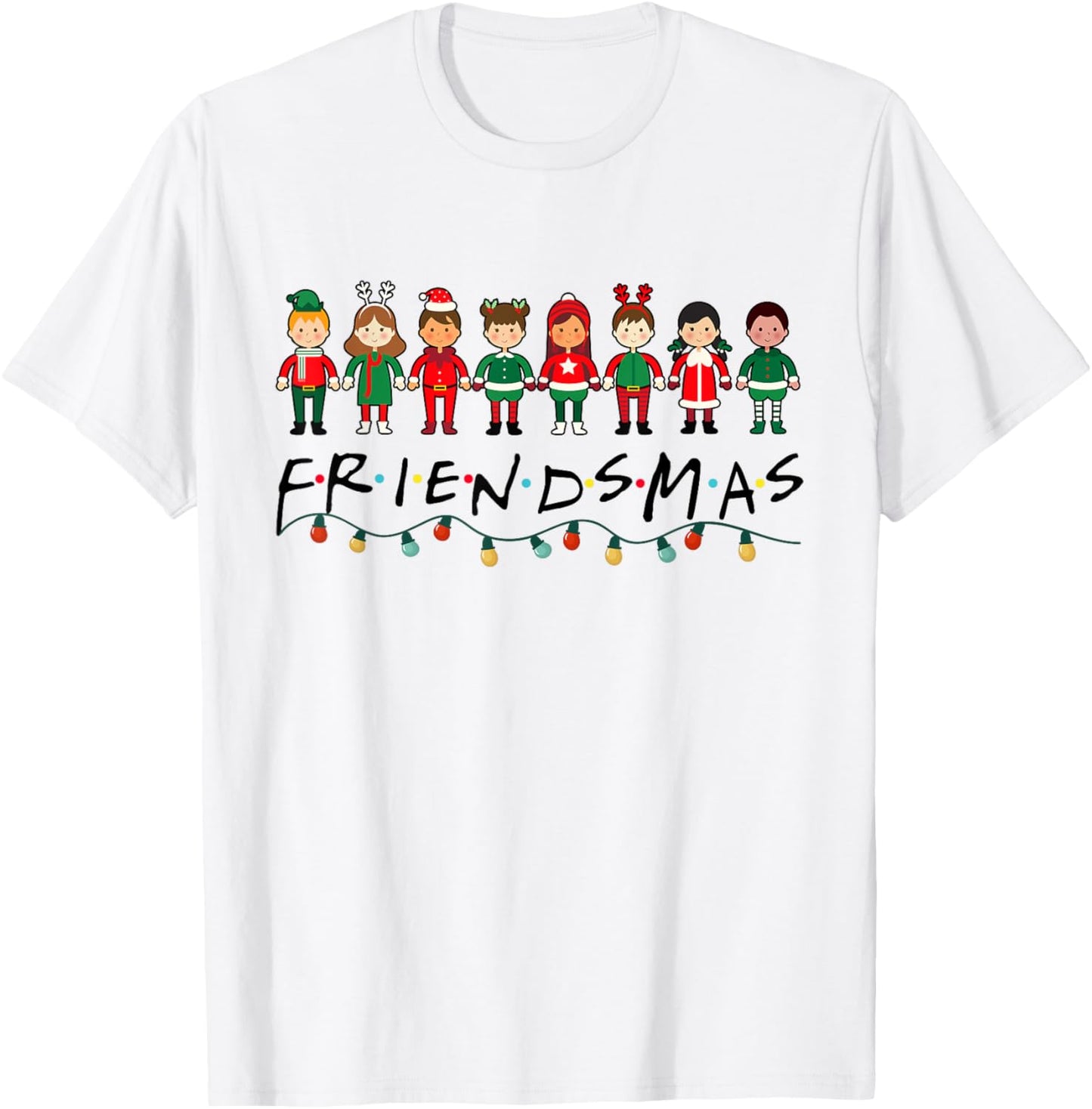 Friendsmas Squad Funny Xmas Light Family Matching Pajamas