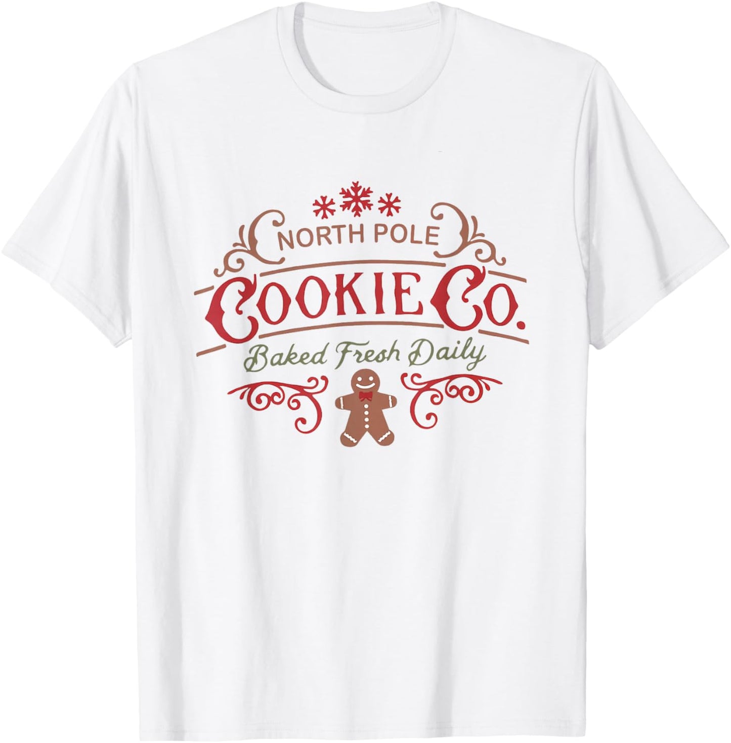 Women Retro Christmas Gingerbread Bakery North Pole Cookie