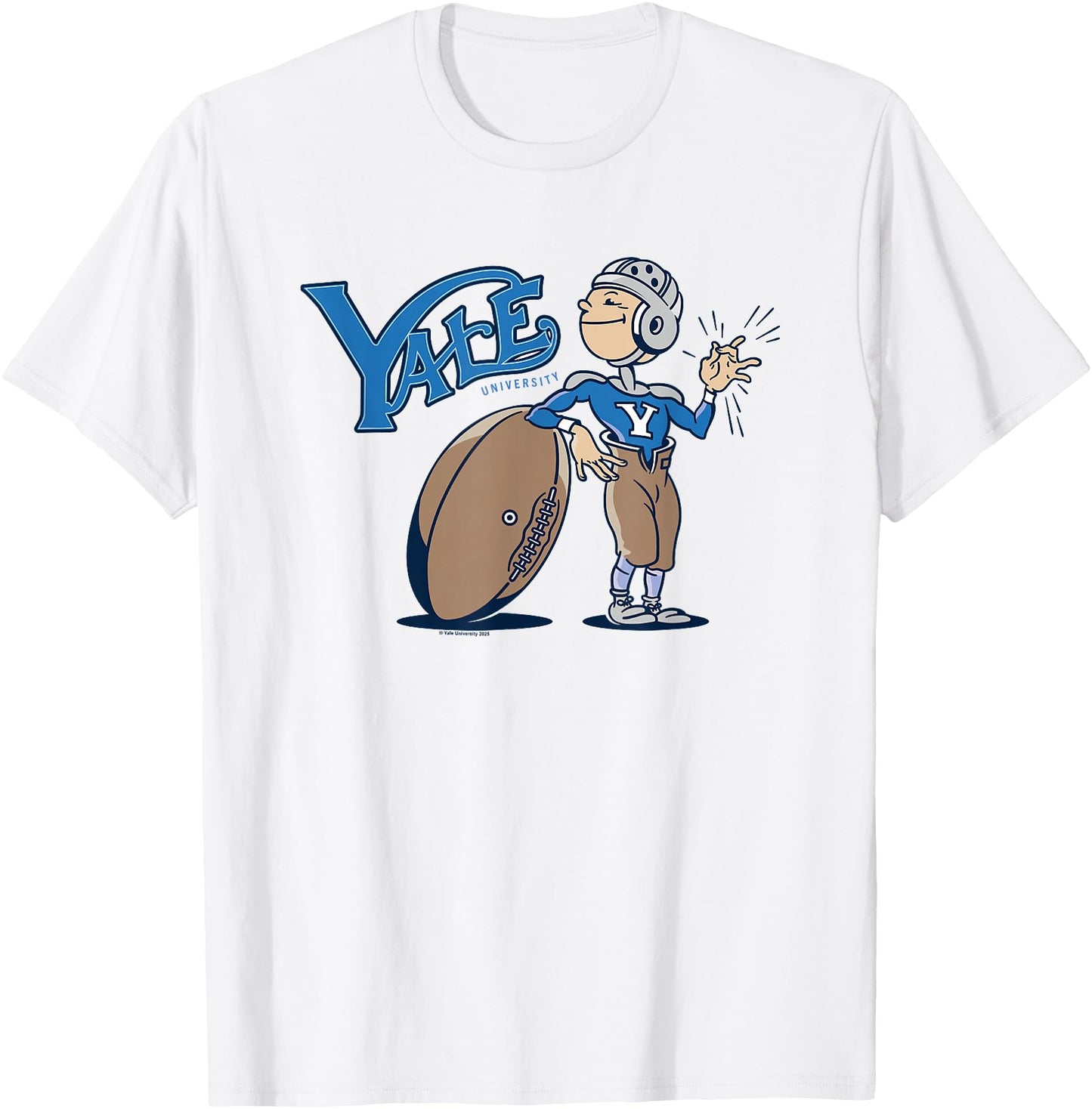 Yale University Funny Cartoon Football Player