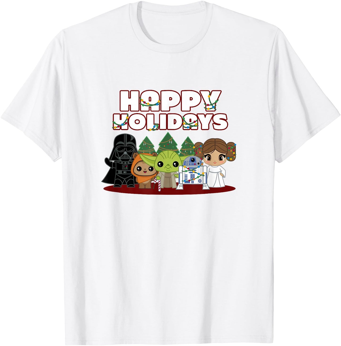 Star Wars Christmas Main Characters Happy Holidays Chibi