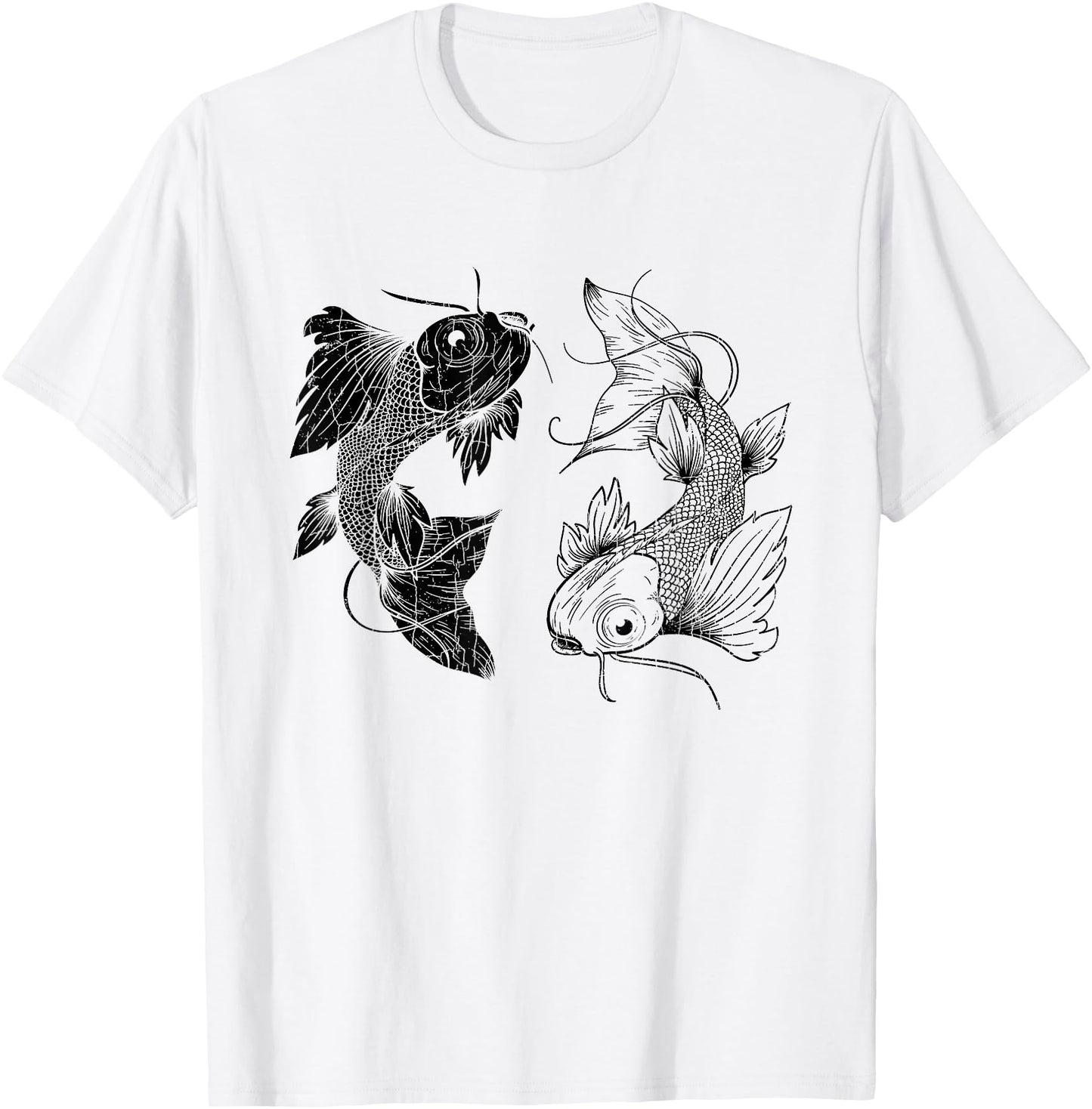 Yin Yang Japanese Koi Carp Fish Funny Fishing Lover Graphic