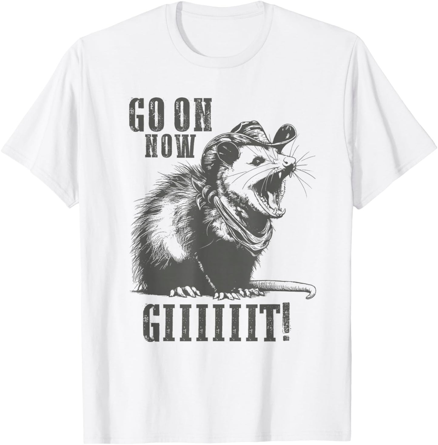 Vintage Cowboy Opossum Shirt - Go On Now Git Western Opossum