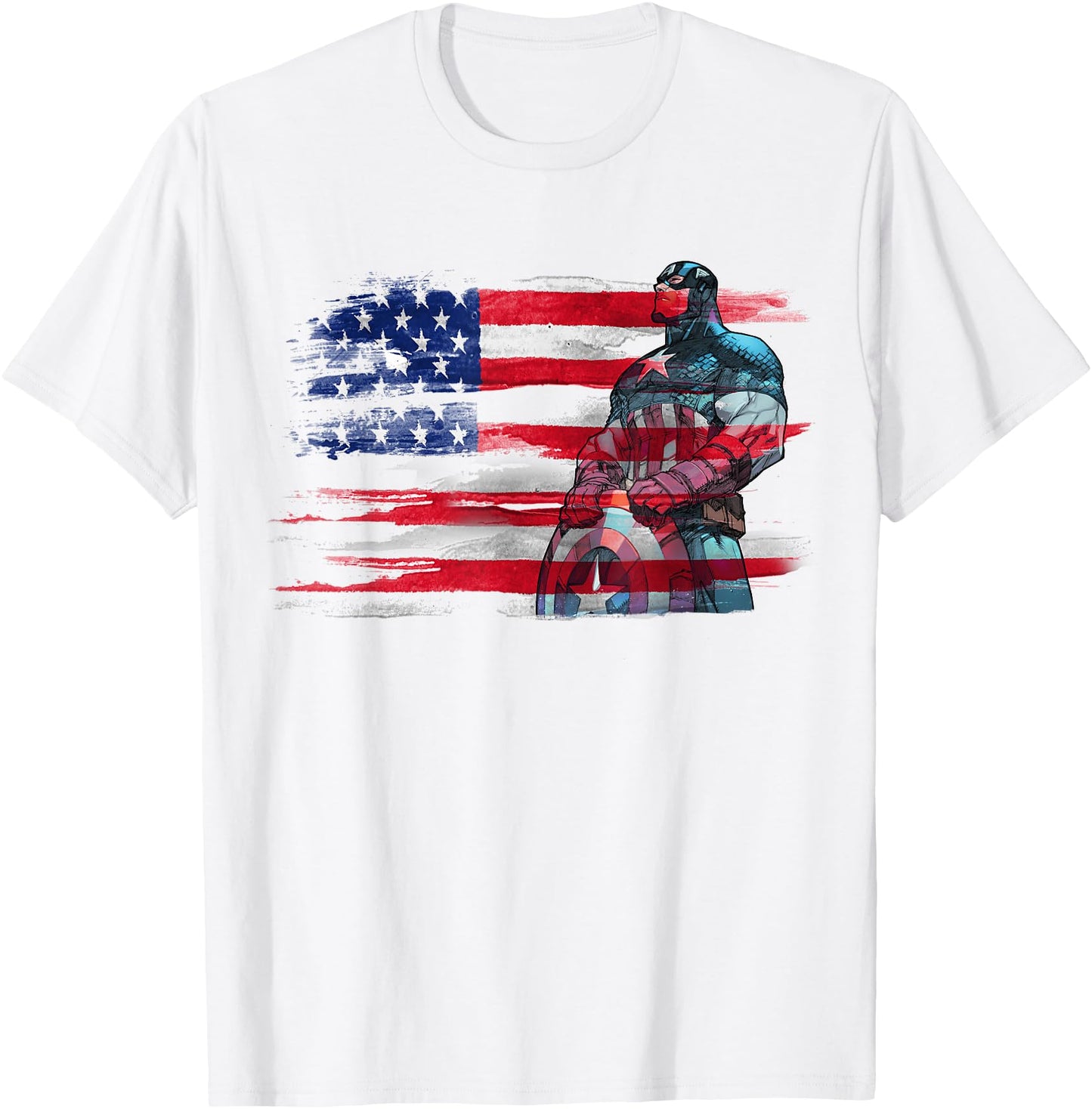 Marvel Captain America Stand to Honor RedWhiteBlue T-Shirt